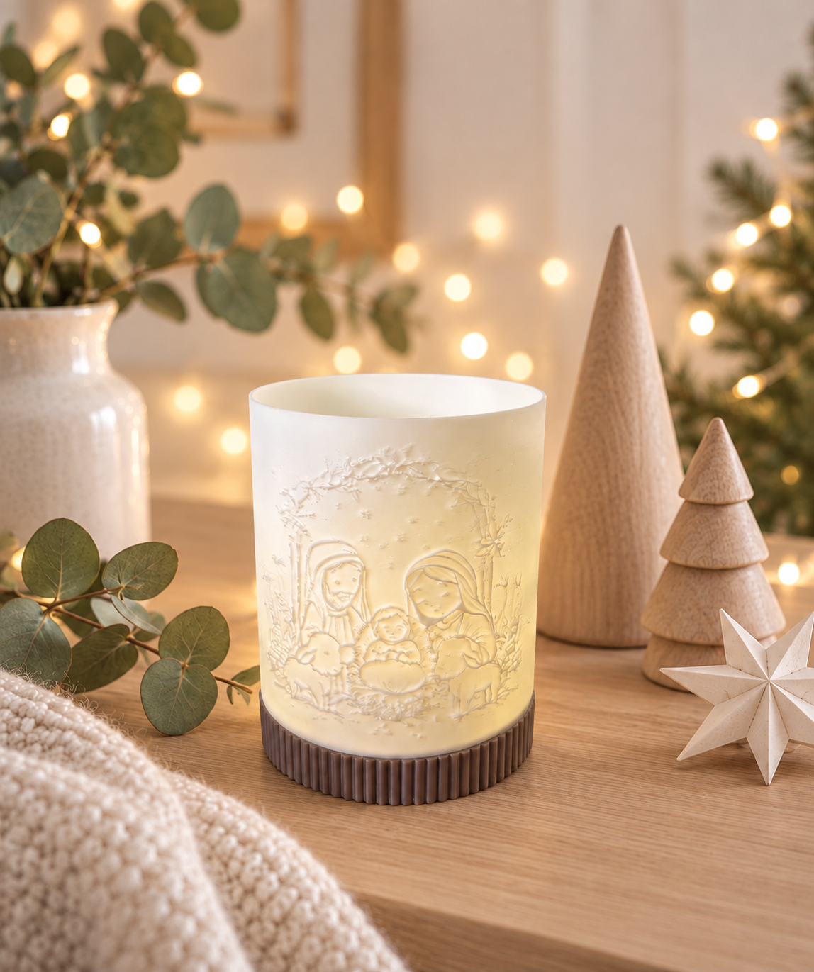 3D-Druckdatei - Windlicht - Weihnachtskrippe Familie
