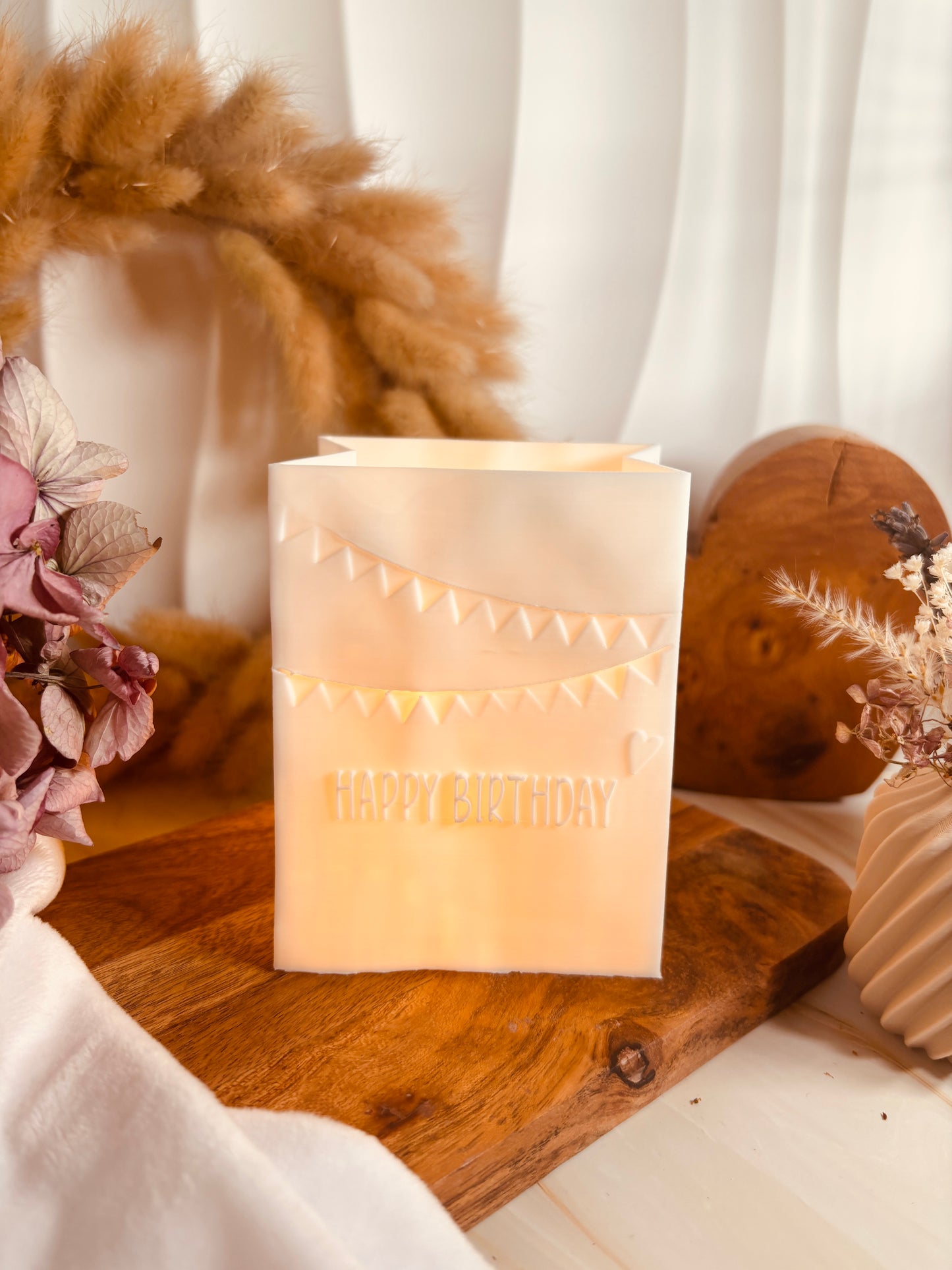 3D-Druckdatei - Windlicht - Papiertüte - Happy Birthday