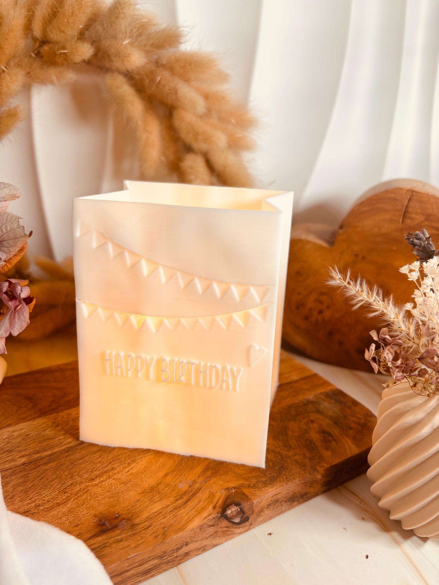 3D-Druckdatei - Windlicht - Papiertüte - Happy Birthday