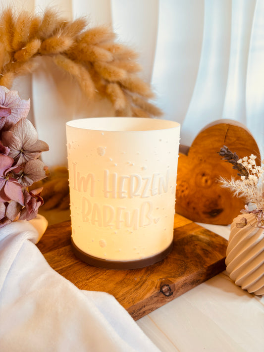 3D-Druckdatei - Windlicht - Im Herzen Barfuß