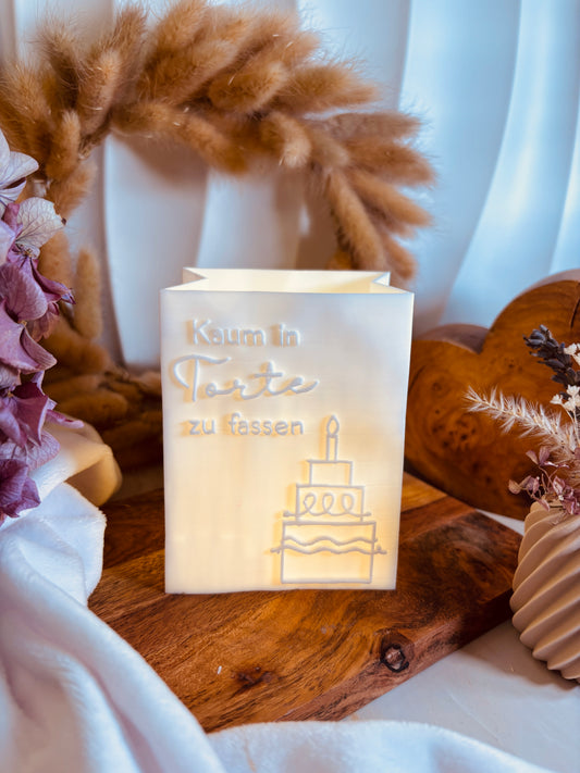 3D-Druckdatei - Windlicht - Papiertüte - kaum in Torte zu fassen