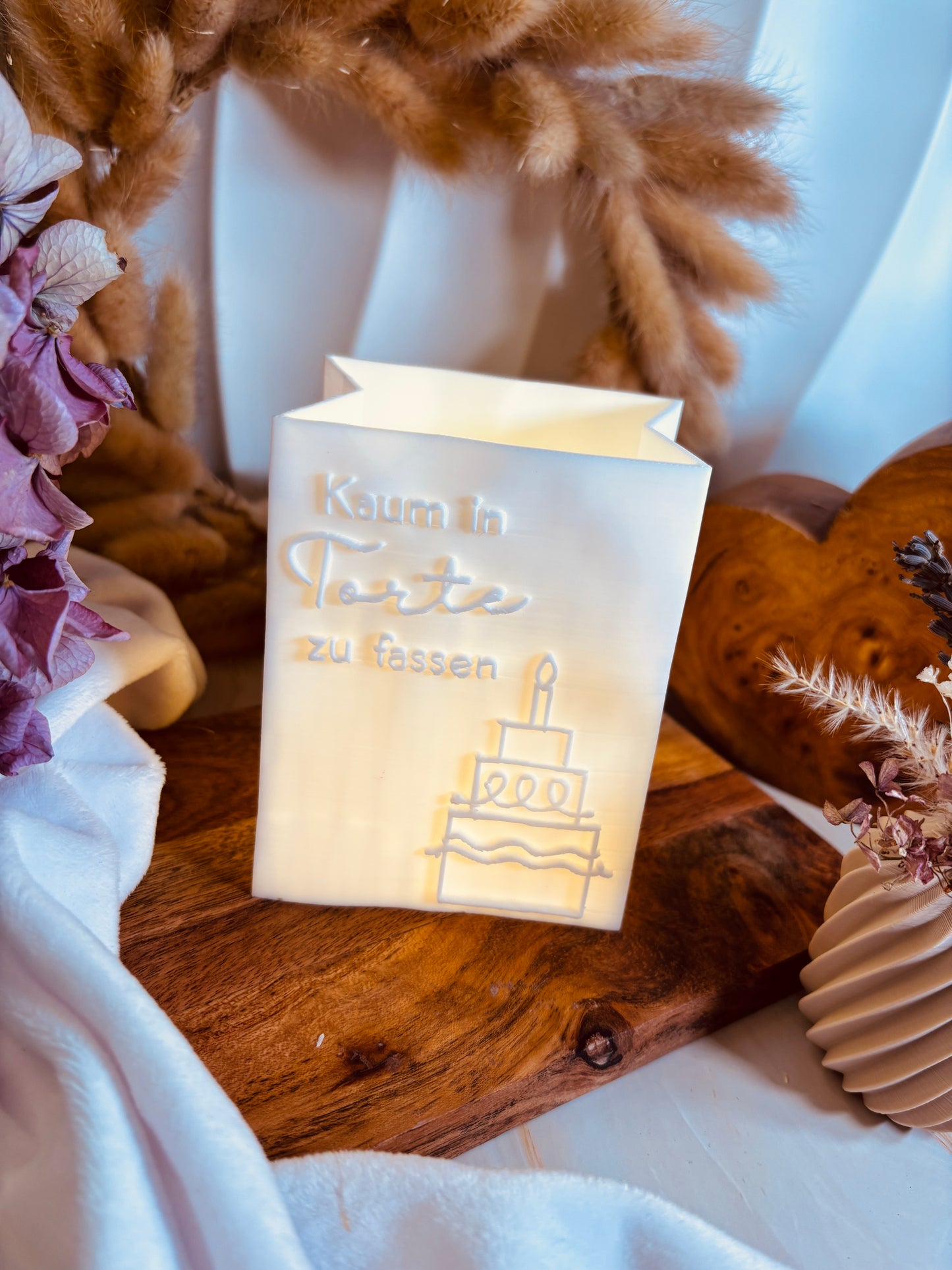 3D-Druckdatei - Windlicht - Papiertüte - kaum in Torte zu fassen