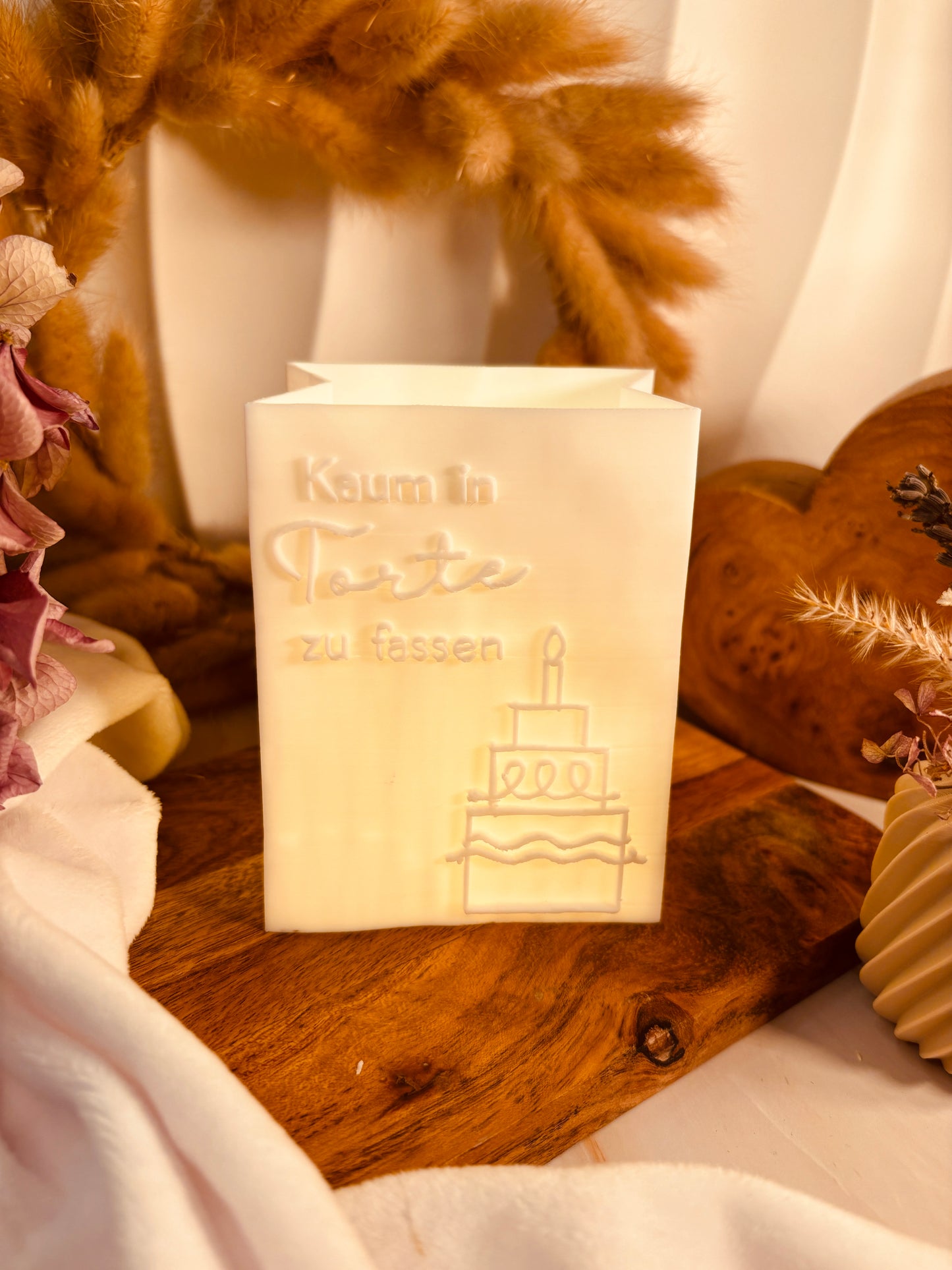 3D-Druckdatei - Windlicht - Papiertüte - kaum in Torte zu fassen