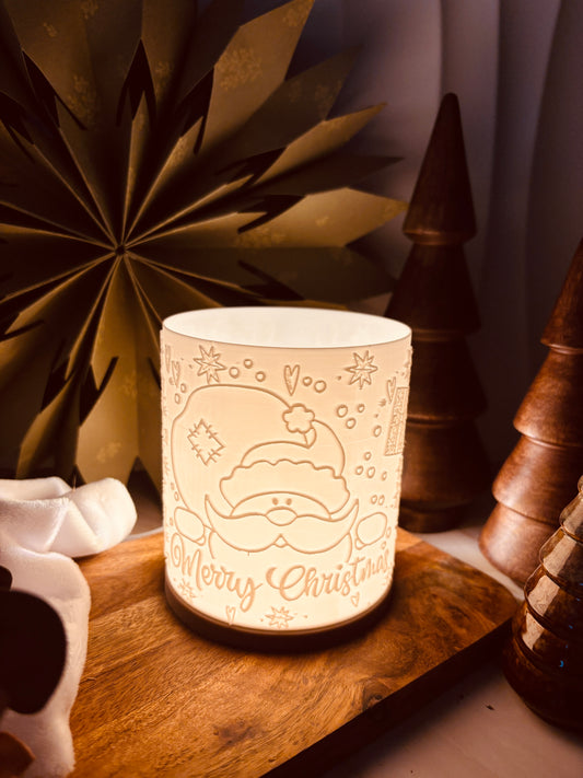 3D-Druckdatei - Windlicht - Merry Christmas Santa