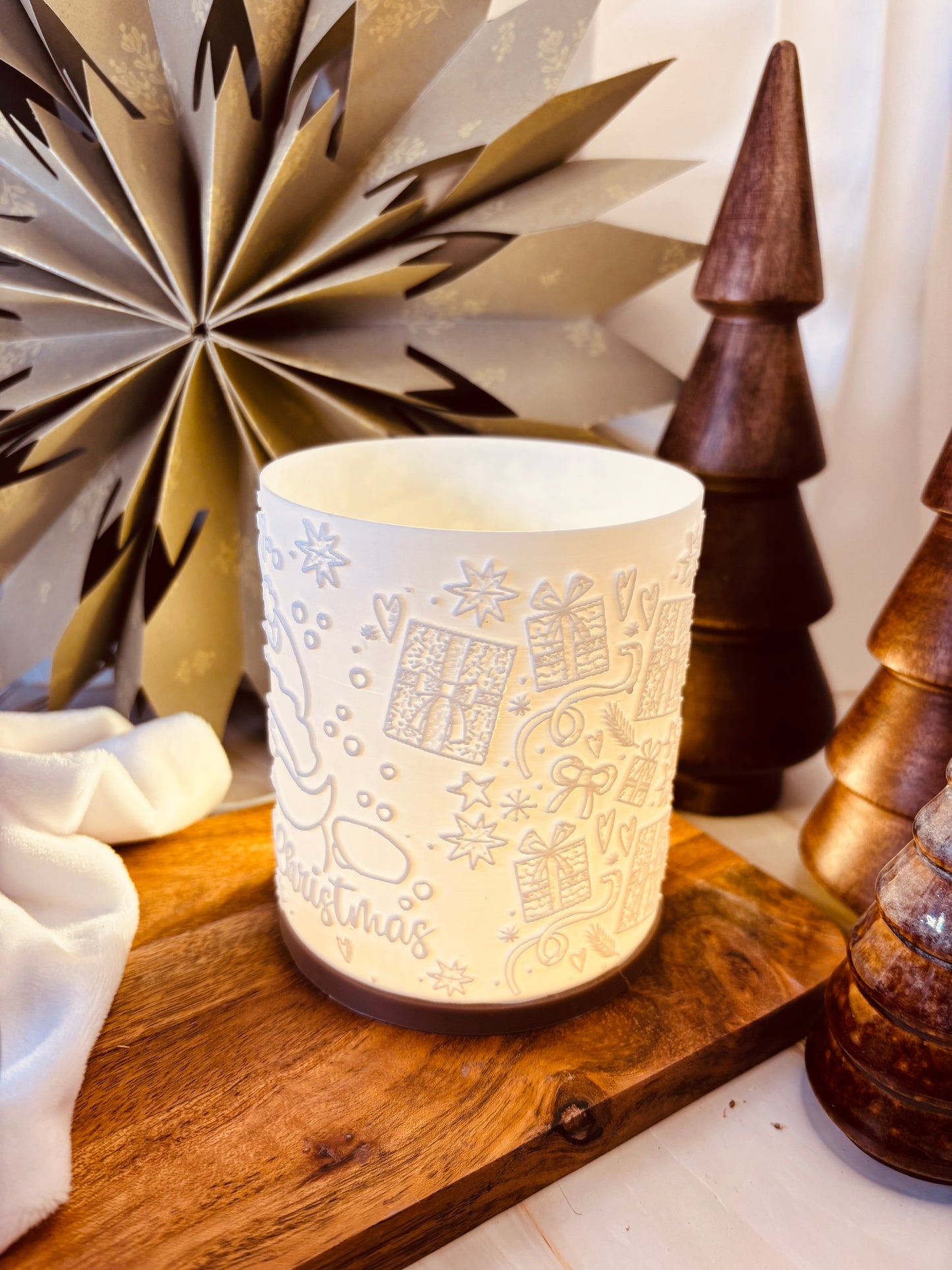 3D-Druckdatei - Windlicht - Merry Christmas Santa