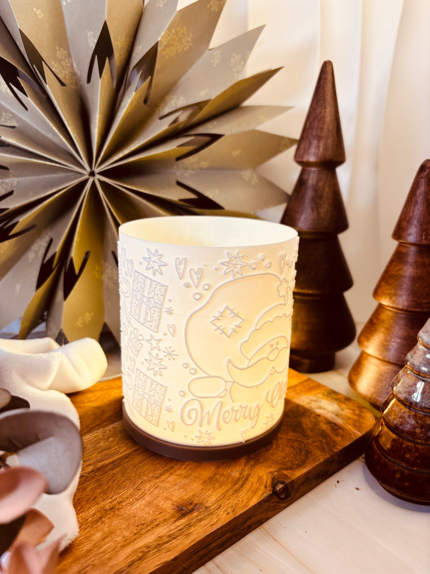 3D-Druckdatei - Windlicht - Merry Christmas Santa