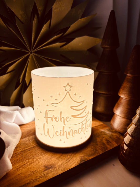 3D-Druckdatei - Windlicht - Frohe Weihnachten