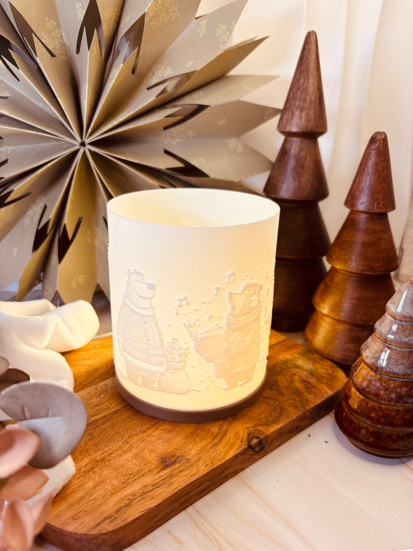 3D-Druckdatei - Windlicht - Bärige Weihnachten