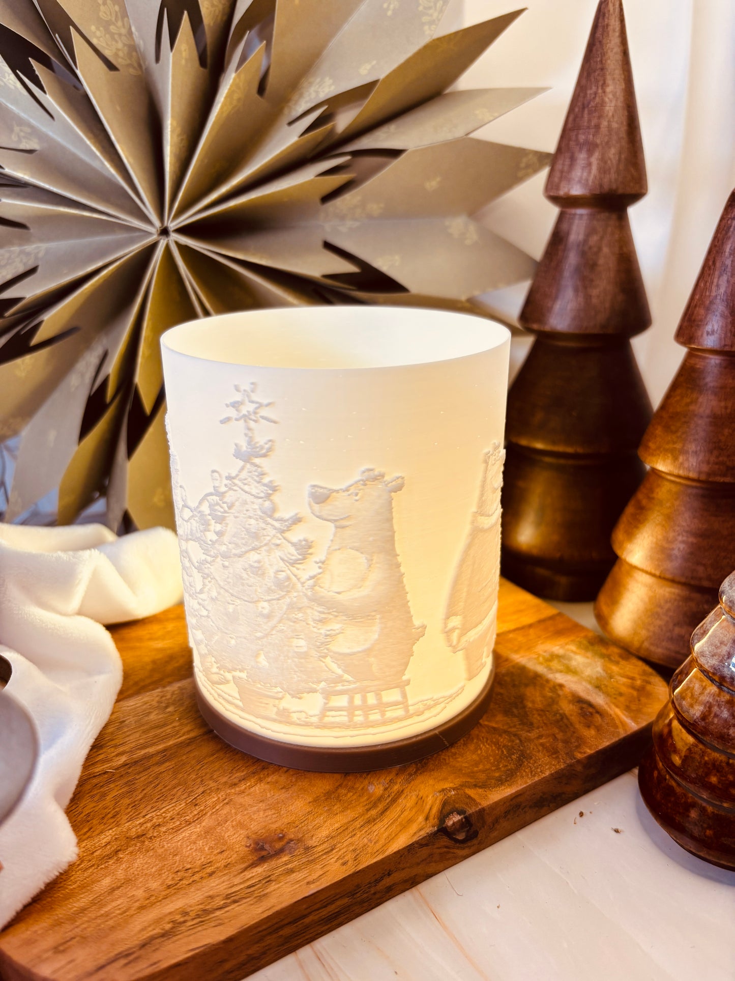 3D-Druckdatei - Windlicht - Bärige Weihnachten