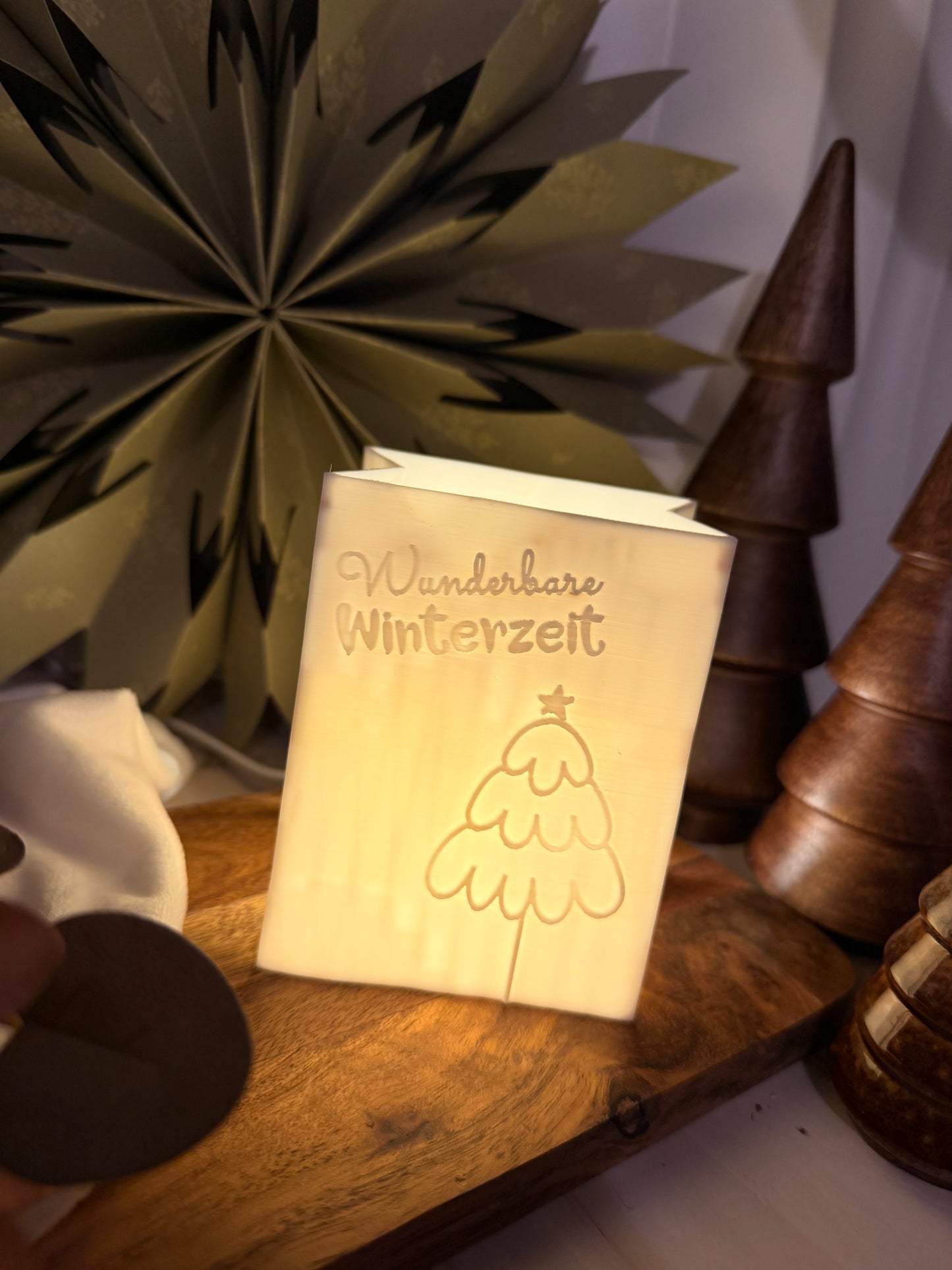 3D-Druckdatei - Windlicht - Papiertüte - Wunderbare Winterzeit