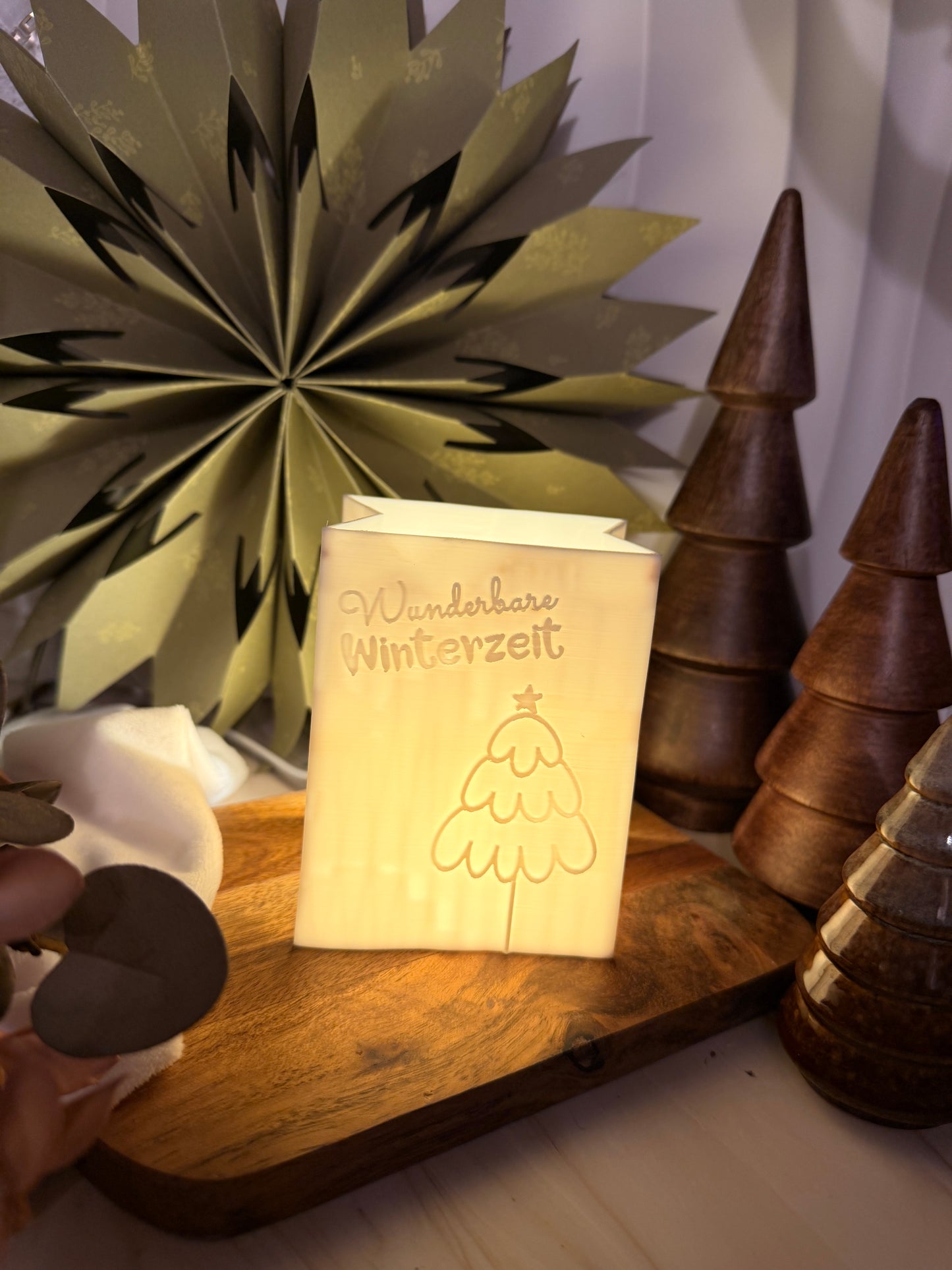 3D-Druckdatei - Windlicht - Papiertüte - Wunderbare Winterzeit