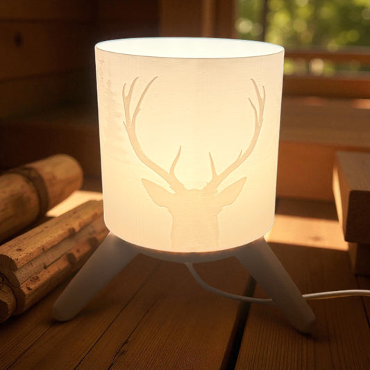 3D-Druckdatei - Deko Lampe Jagd - für LED Lampenfassung - inklusive Sockel - Hirsch