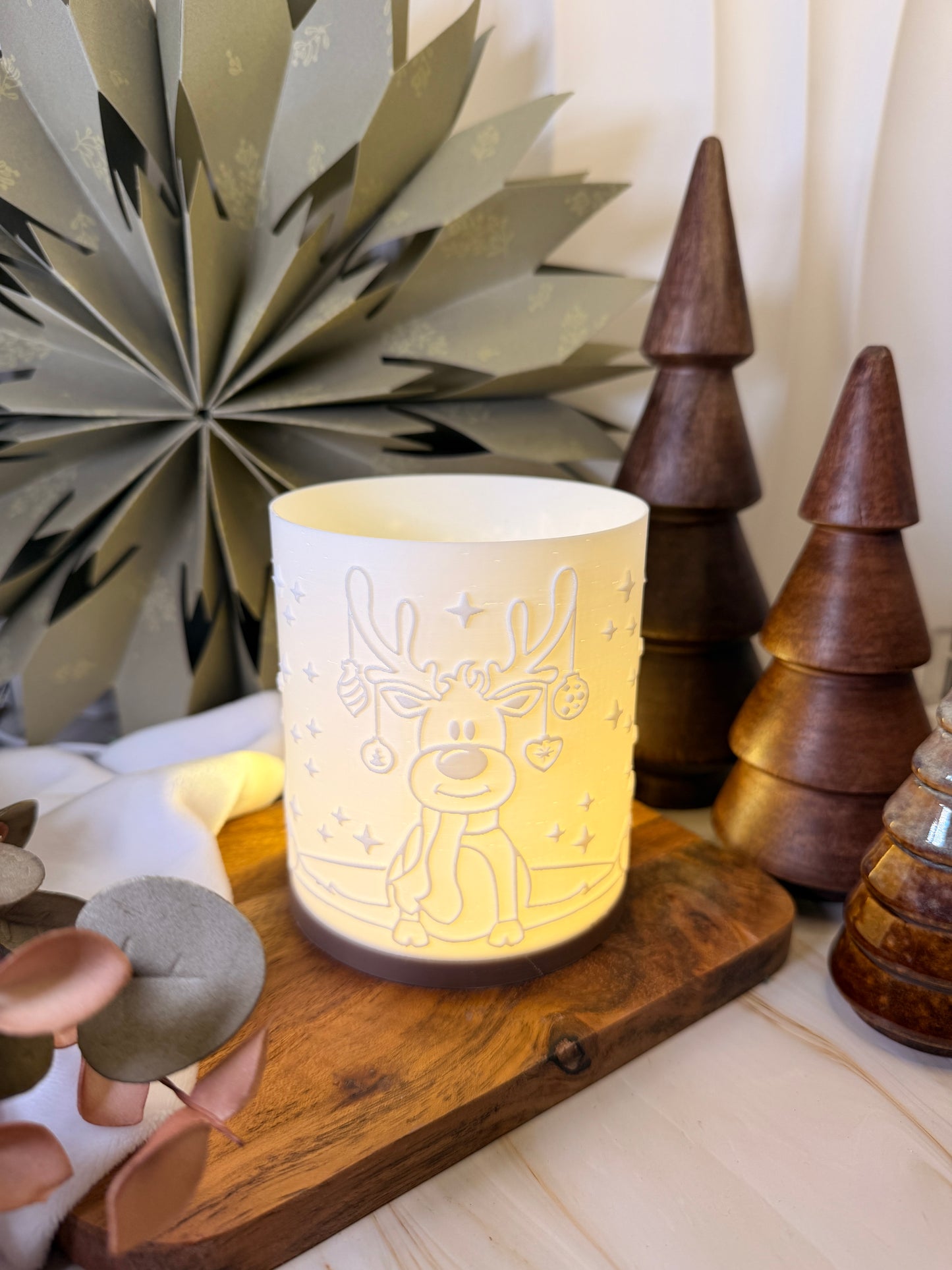 3D-Druckdatei - Windlicht - Rentier Rudoph