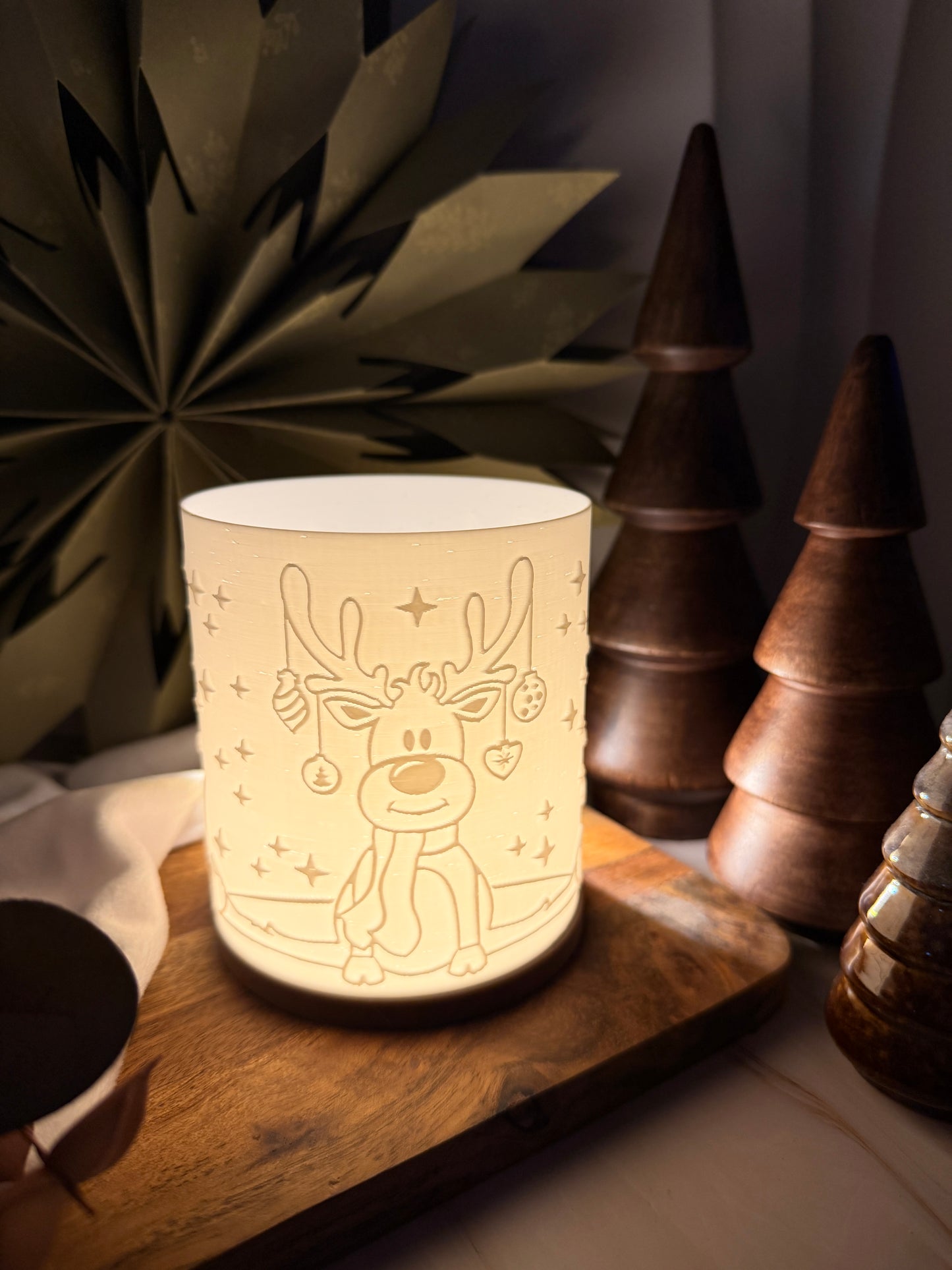 3D-Druckdatei - Windlicht - Rentier Rudoph