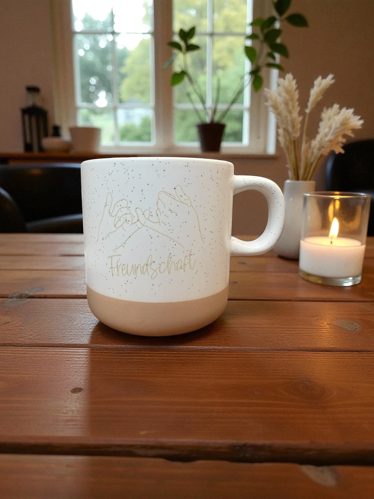 "Freundschaft" Handgetöpferte Tasse