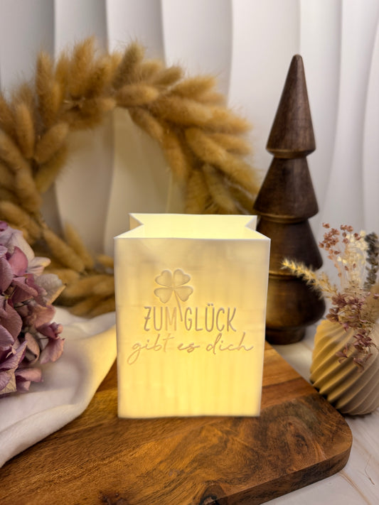 3D-Druckdatei - Windlicht - Papiertüte - zum Glück