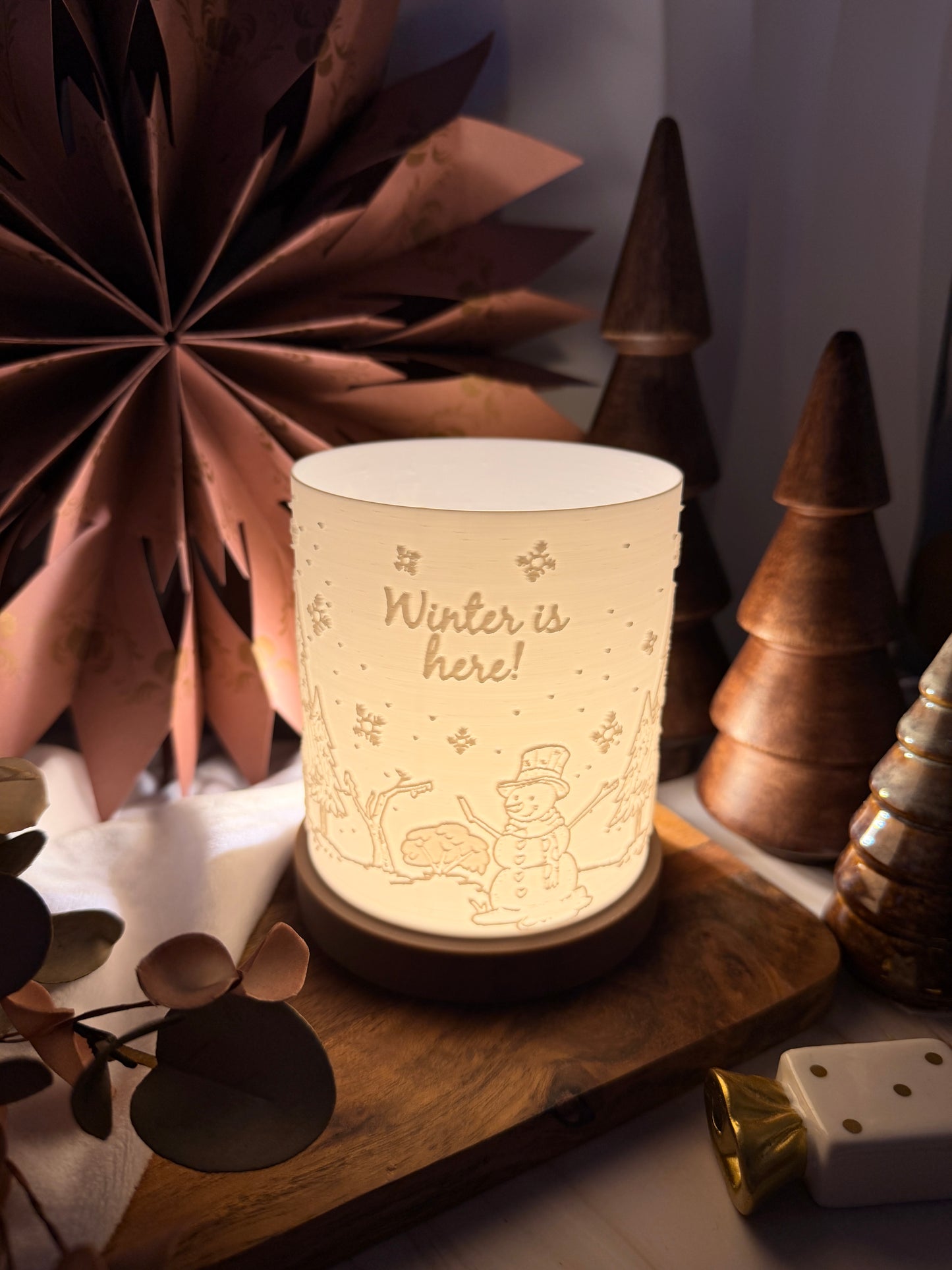 3D-Druckdatei - Windlicht - Schneemann