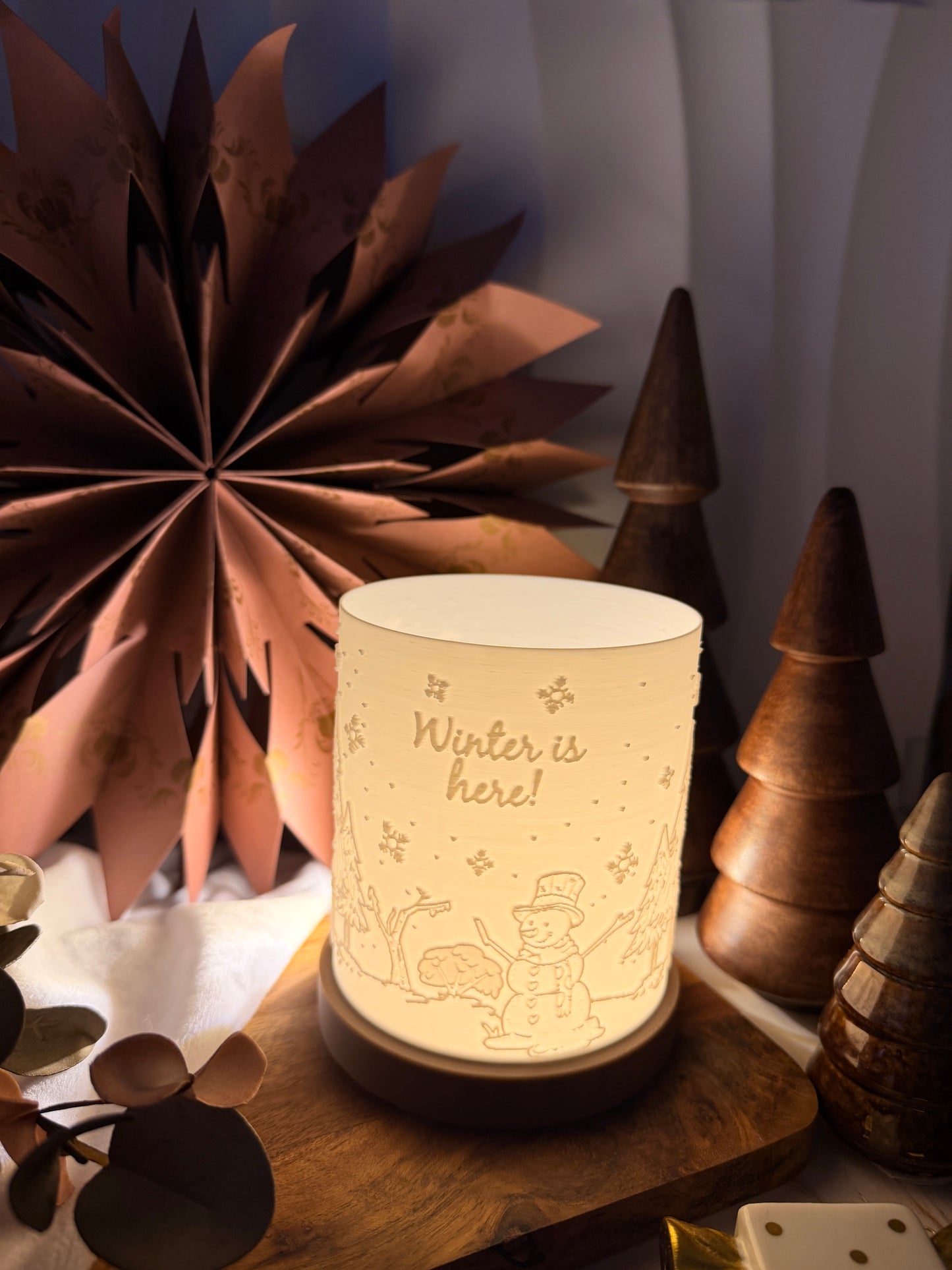 3D-Druckdatei - Windlicht - Schneemann