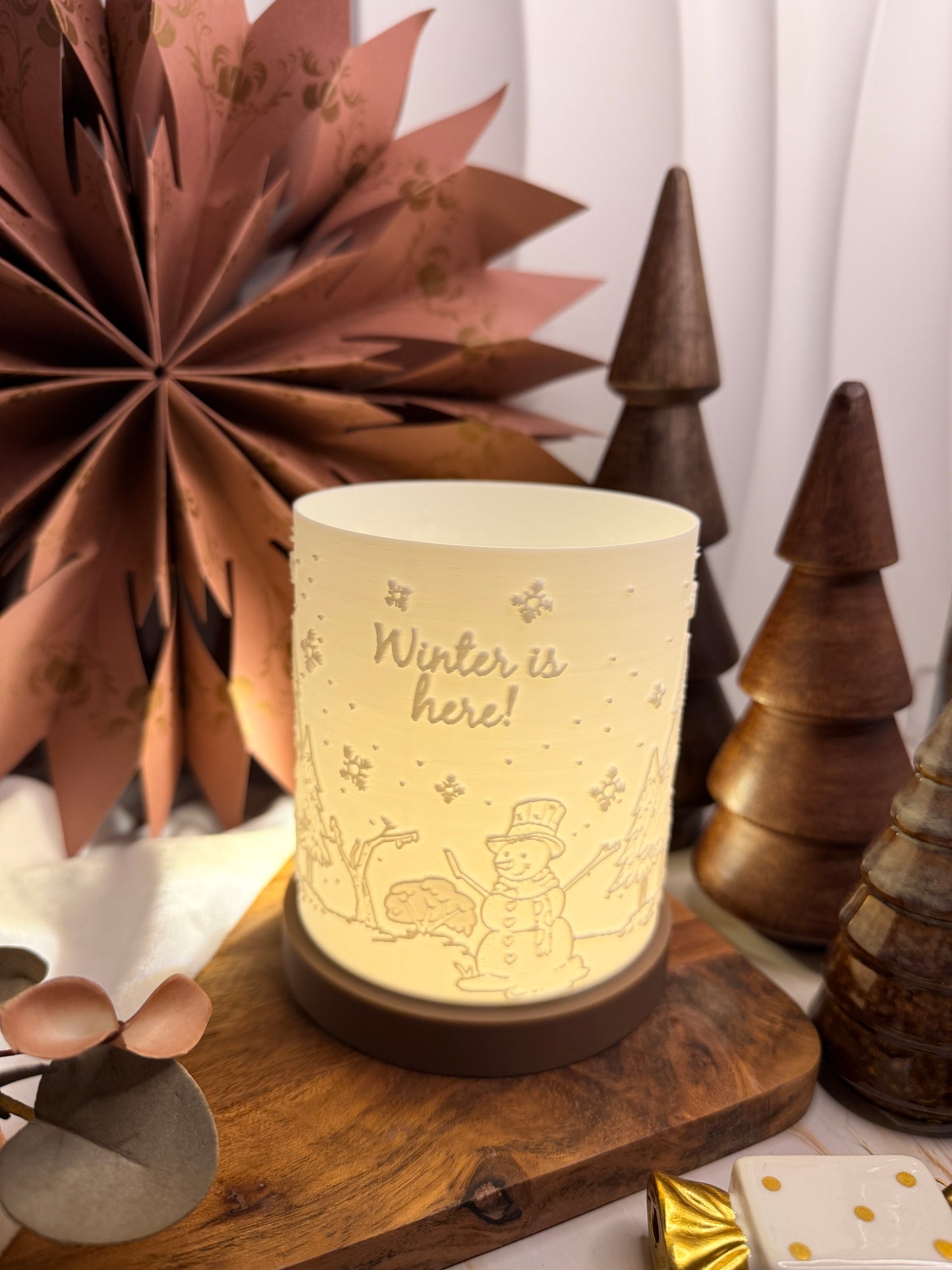 3D-Druckdatei - Windlicht - Schneemann