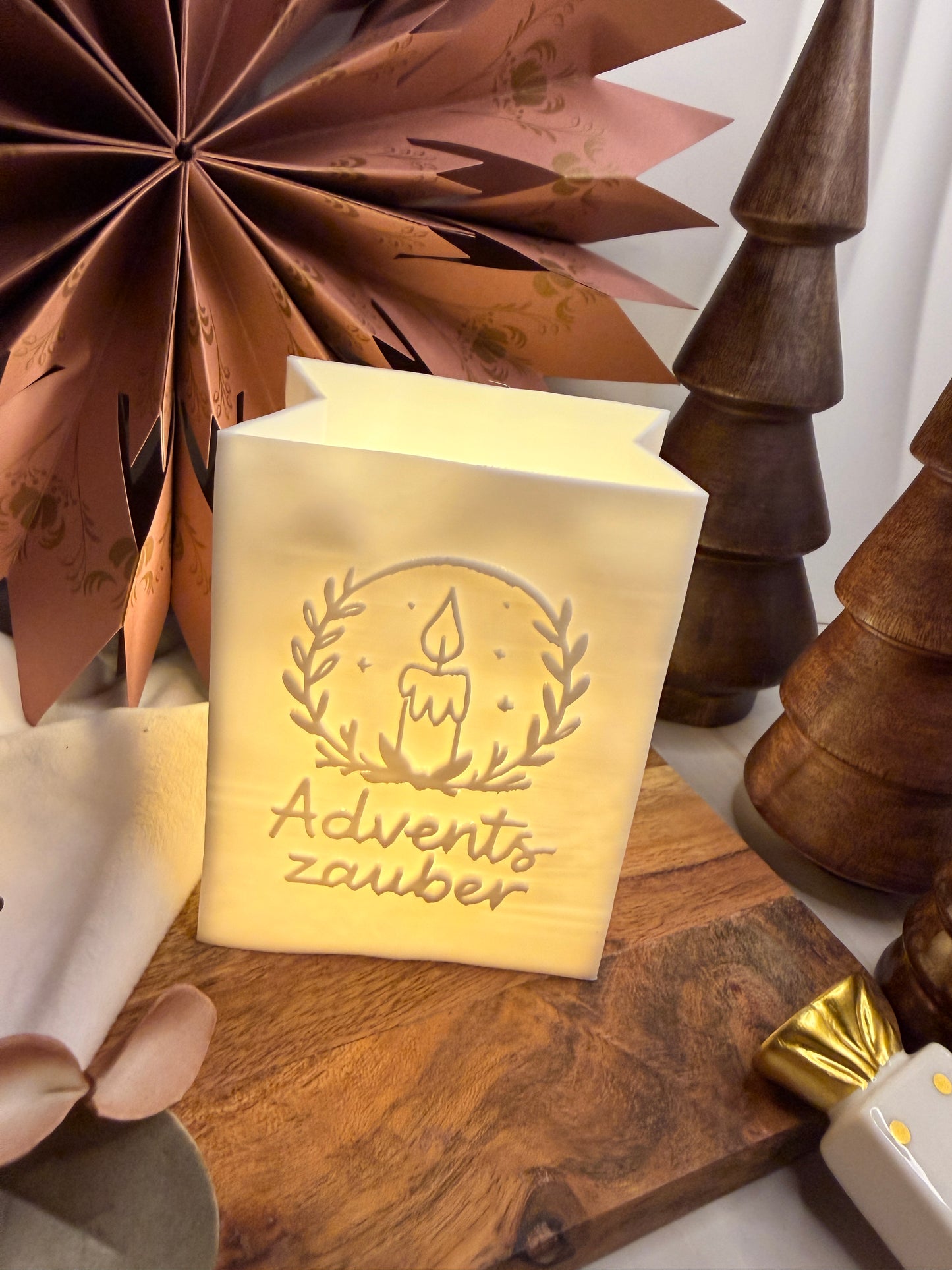 3D-Druckdatei - Windlicht - Papiertüte - Adventszeit