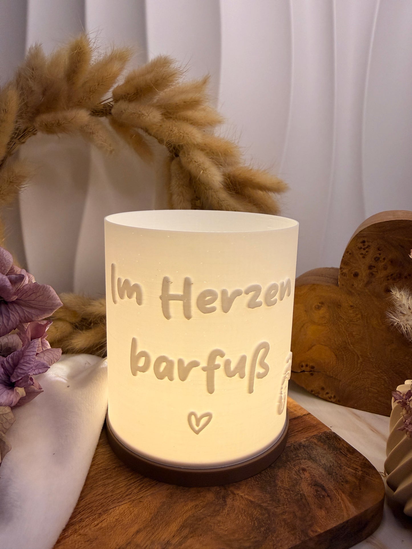 3D-Druckdatei - Windlicht - Im Herzen Barfuß