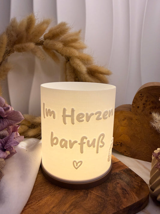 3D-Druckdatei - Windlicht - Im Herzen Barfuß