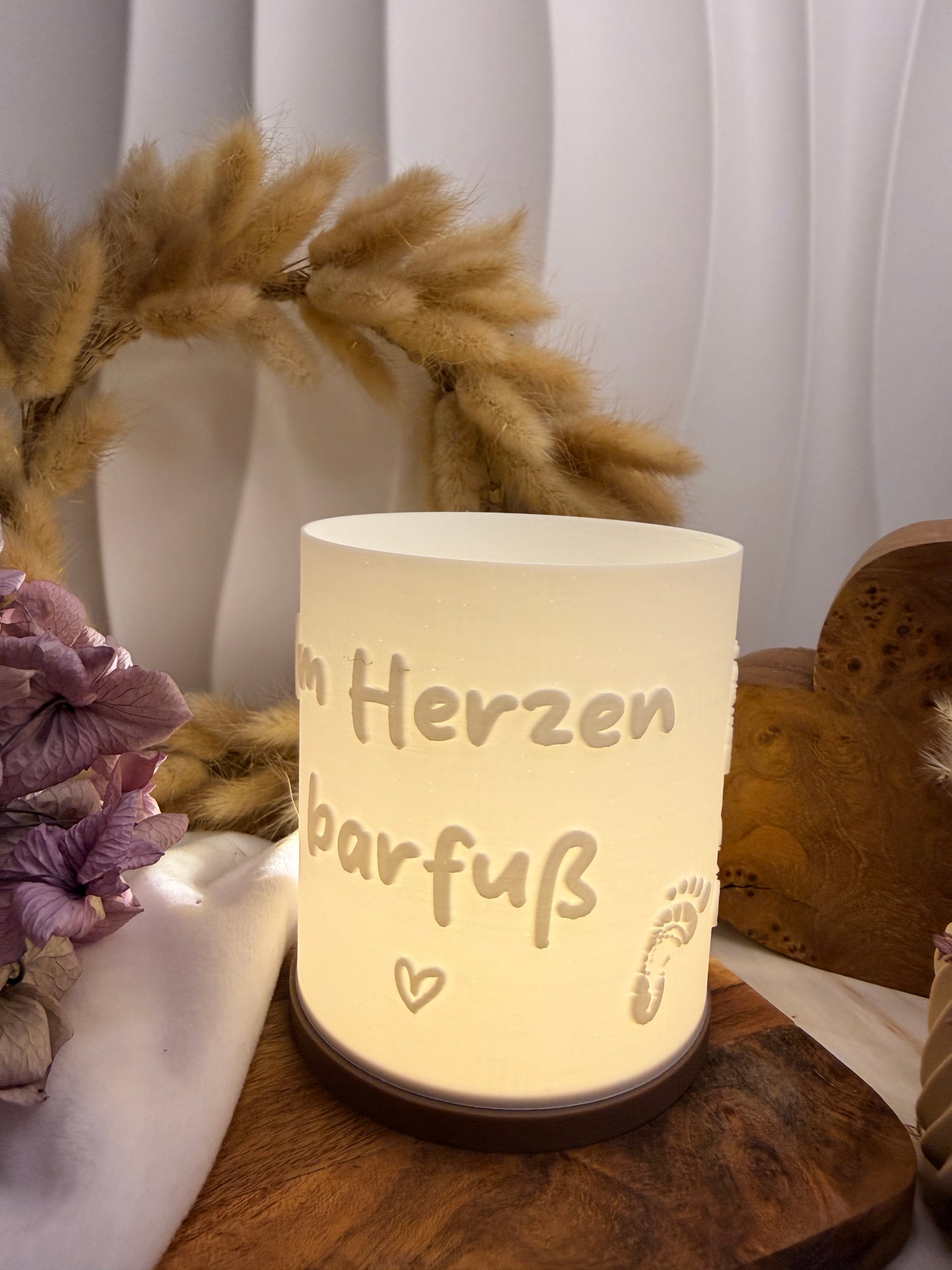 3D-Druckdatei - Windlicht - Im Herzen Barfuß