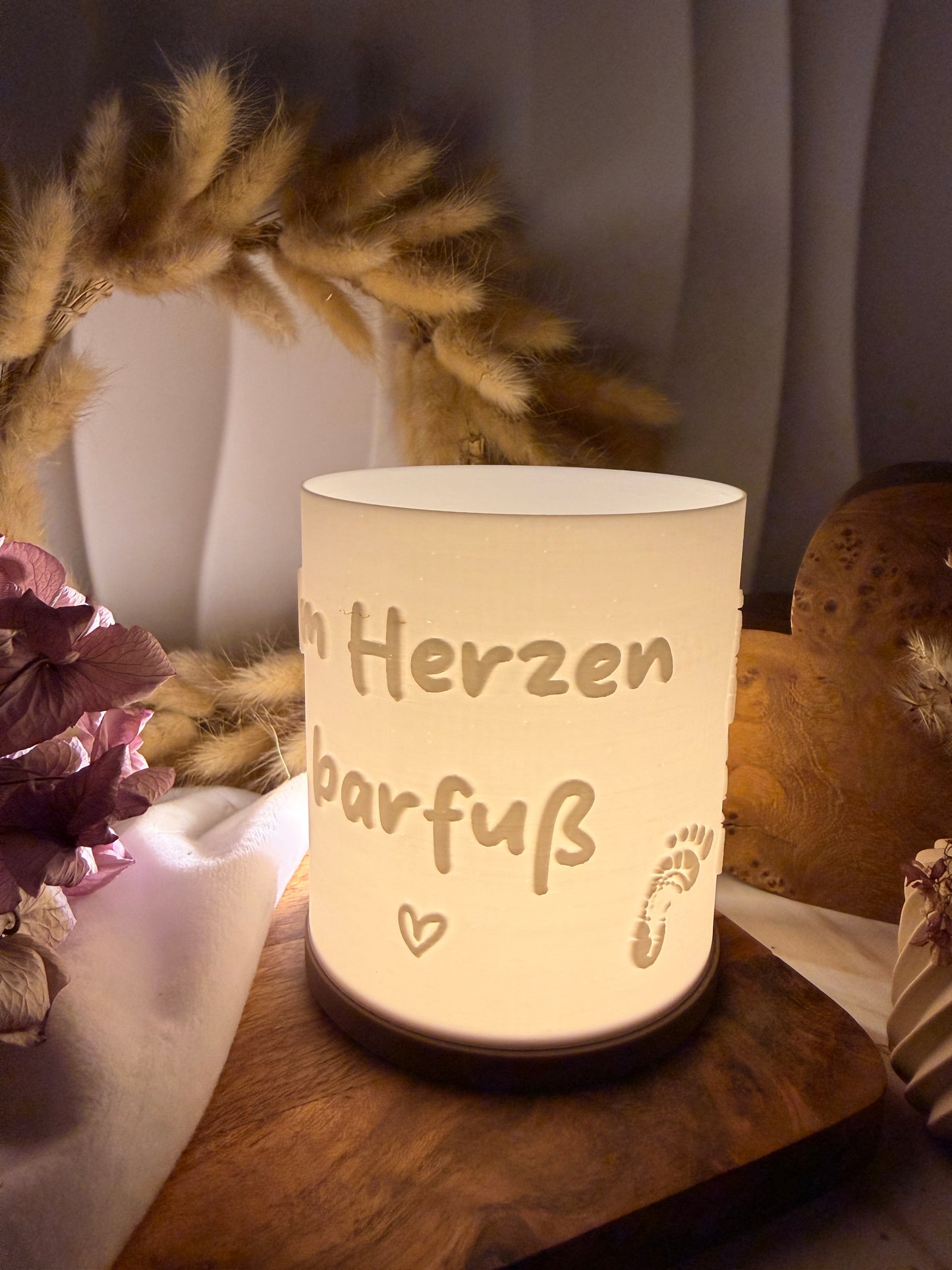 3D-Druckdatei - Windlicht - Im Herzen Barfuß