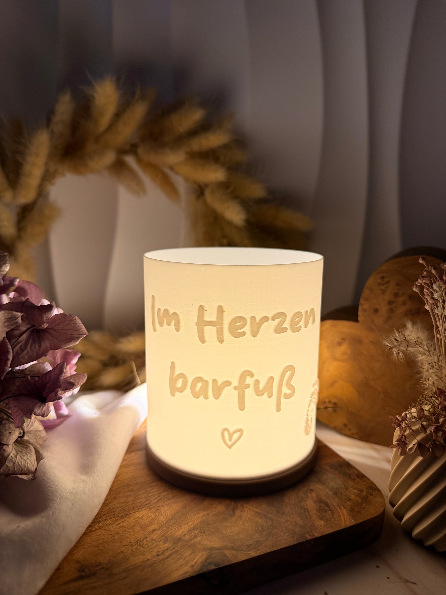 3D-Druckdatei - Windlicht - Im Herzen Barfuß