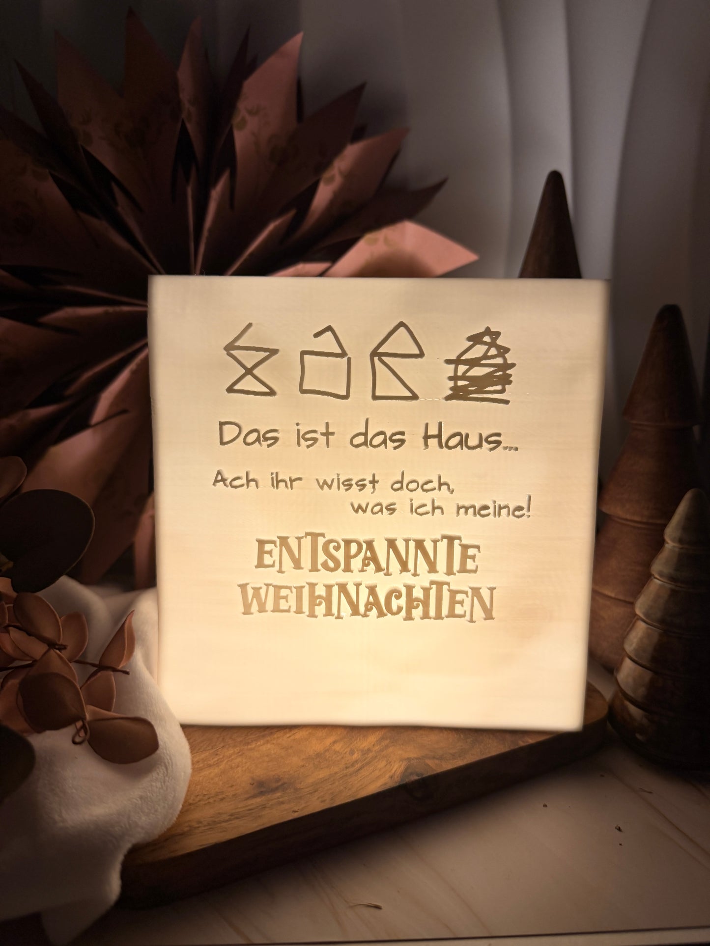 3D-Druckdatei - Windlicht - Papiertüte - Haus vom Nikolaus in XXL