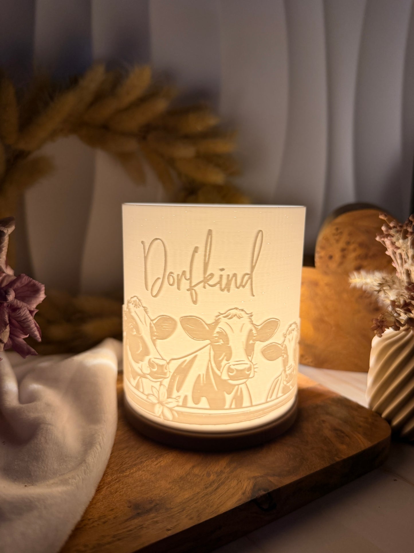 3D-Druckdatei - Windlicht - Dorfkind Kühe