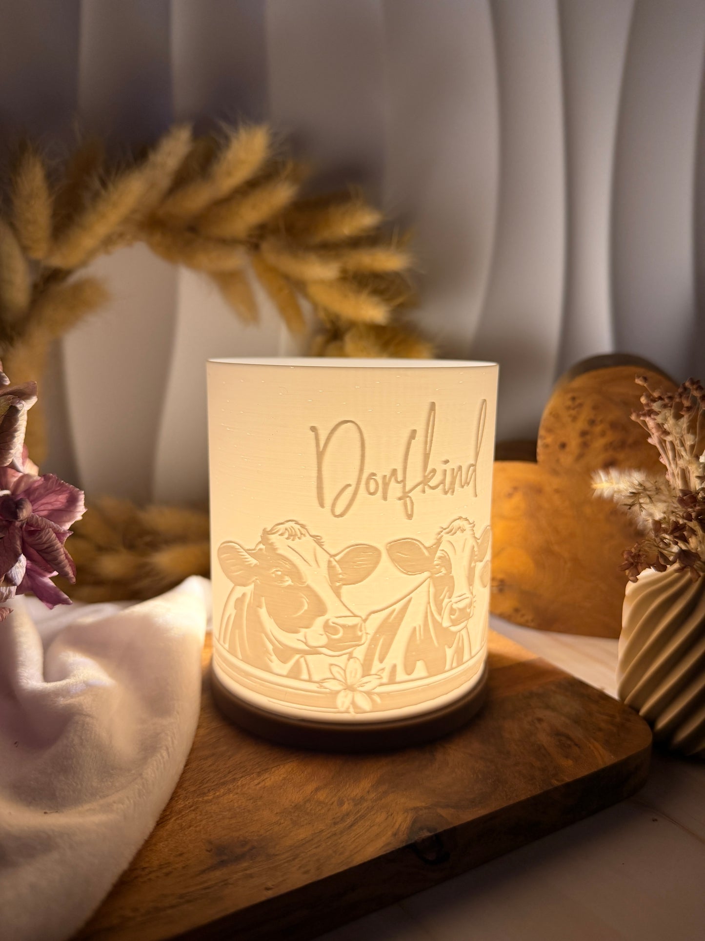 3D-Druckdatei - Windlicht - Dorfkind Kühe