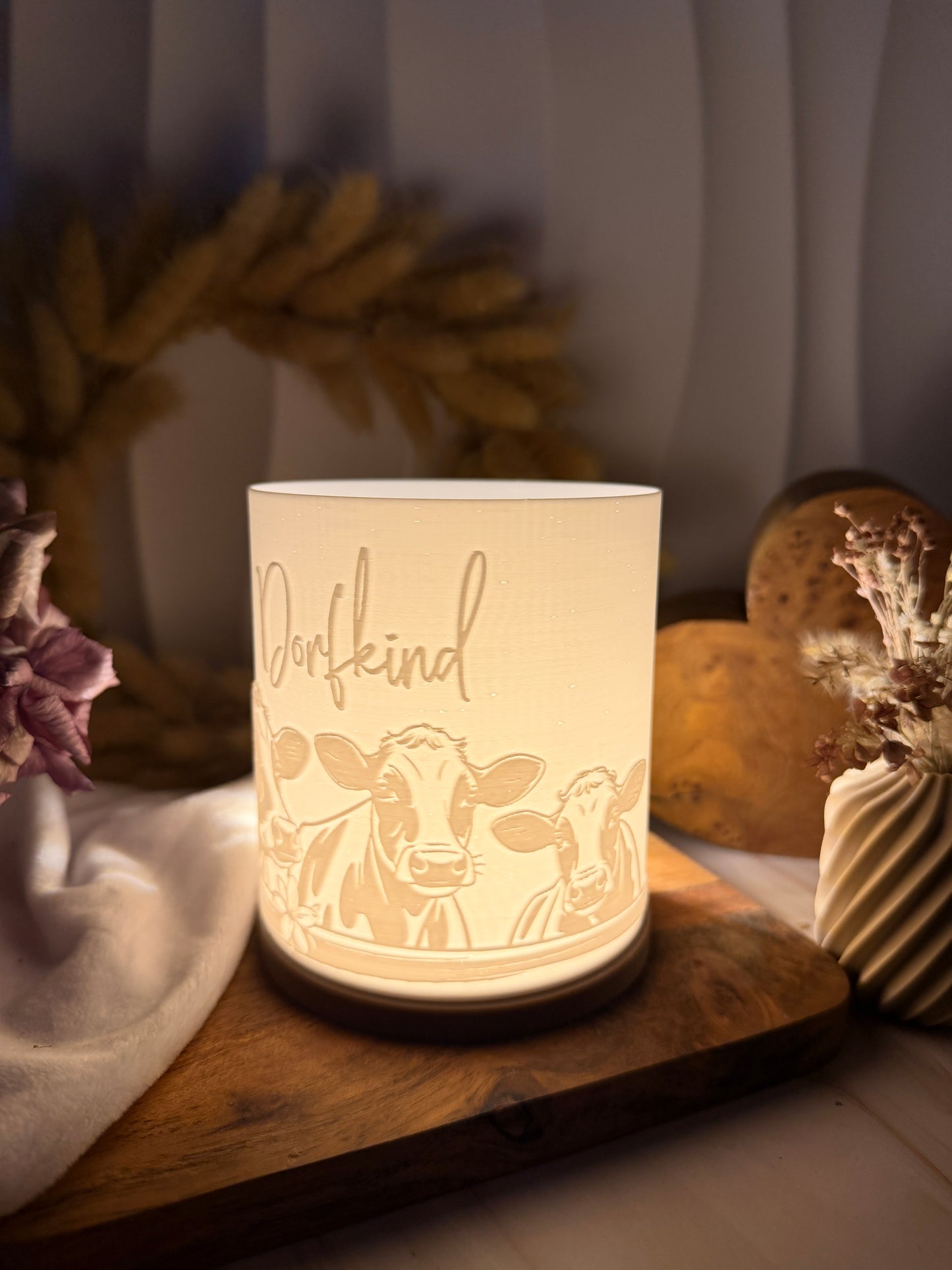 3D-Druckdatei - Windlicht - Dorfkind Kühe
