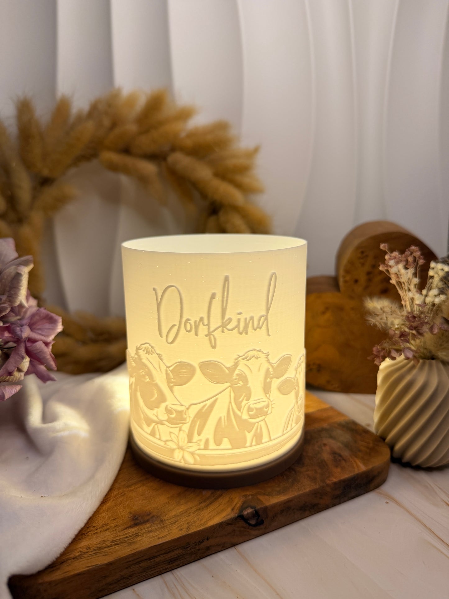 3D-Druckdatei - Windlicht - Dorfkind Kühe