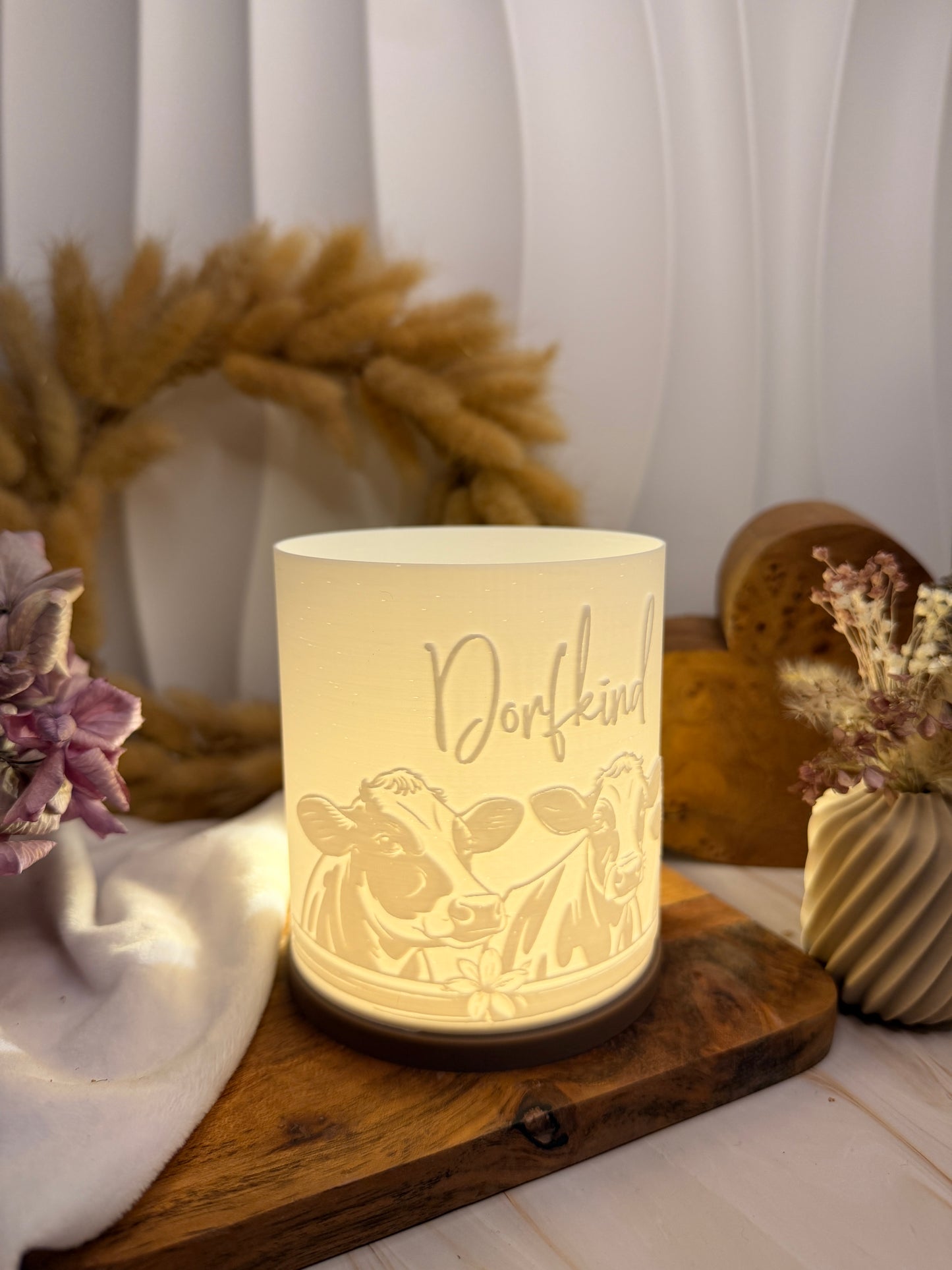 3D-Druckdatei - Windlicht - Dorfkind Kühe