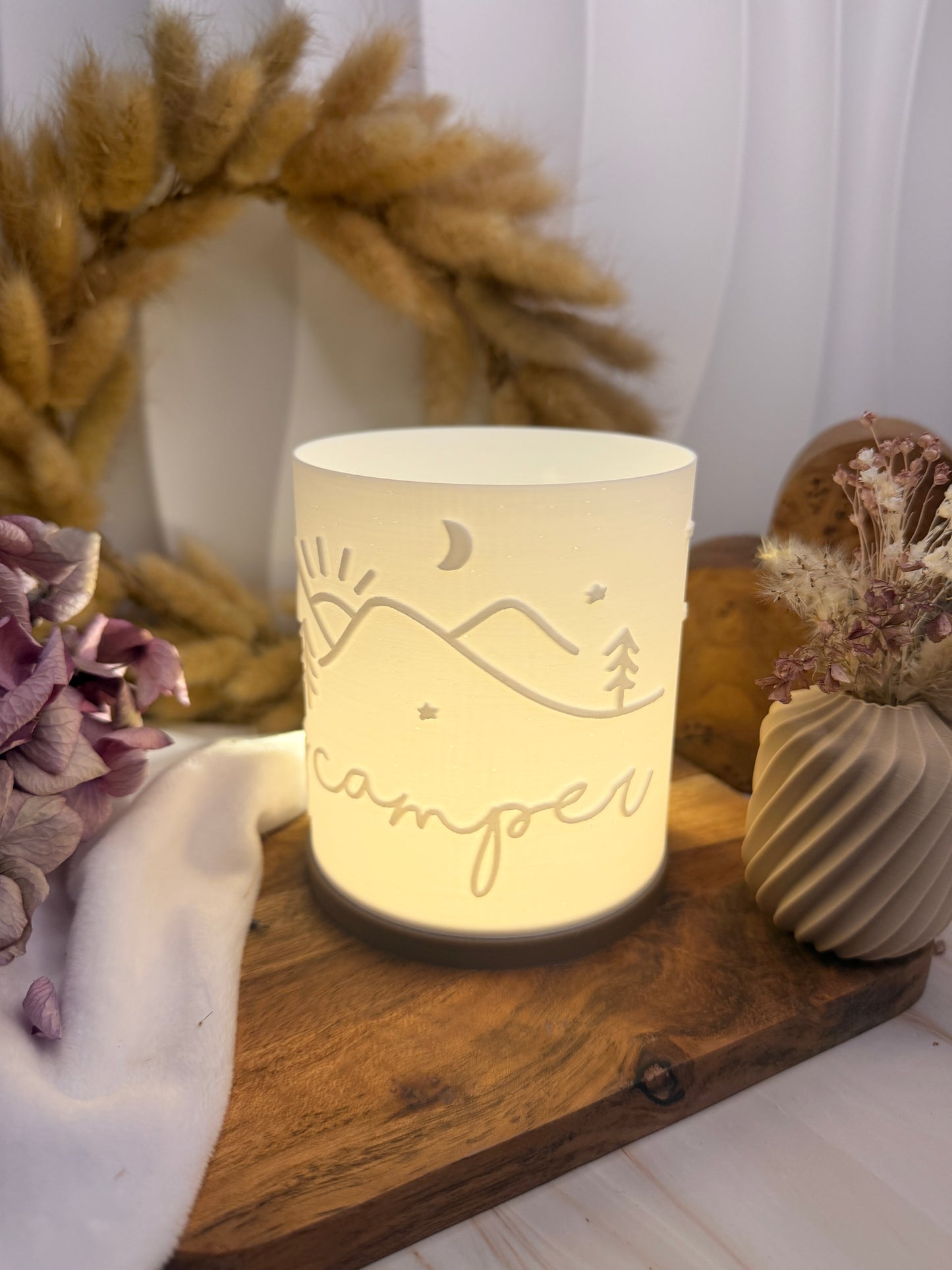 3D-Druckdatei - Windlicht - happy camper