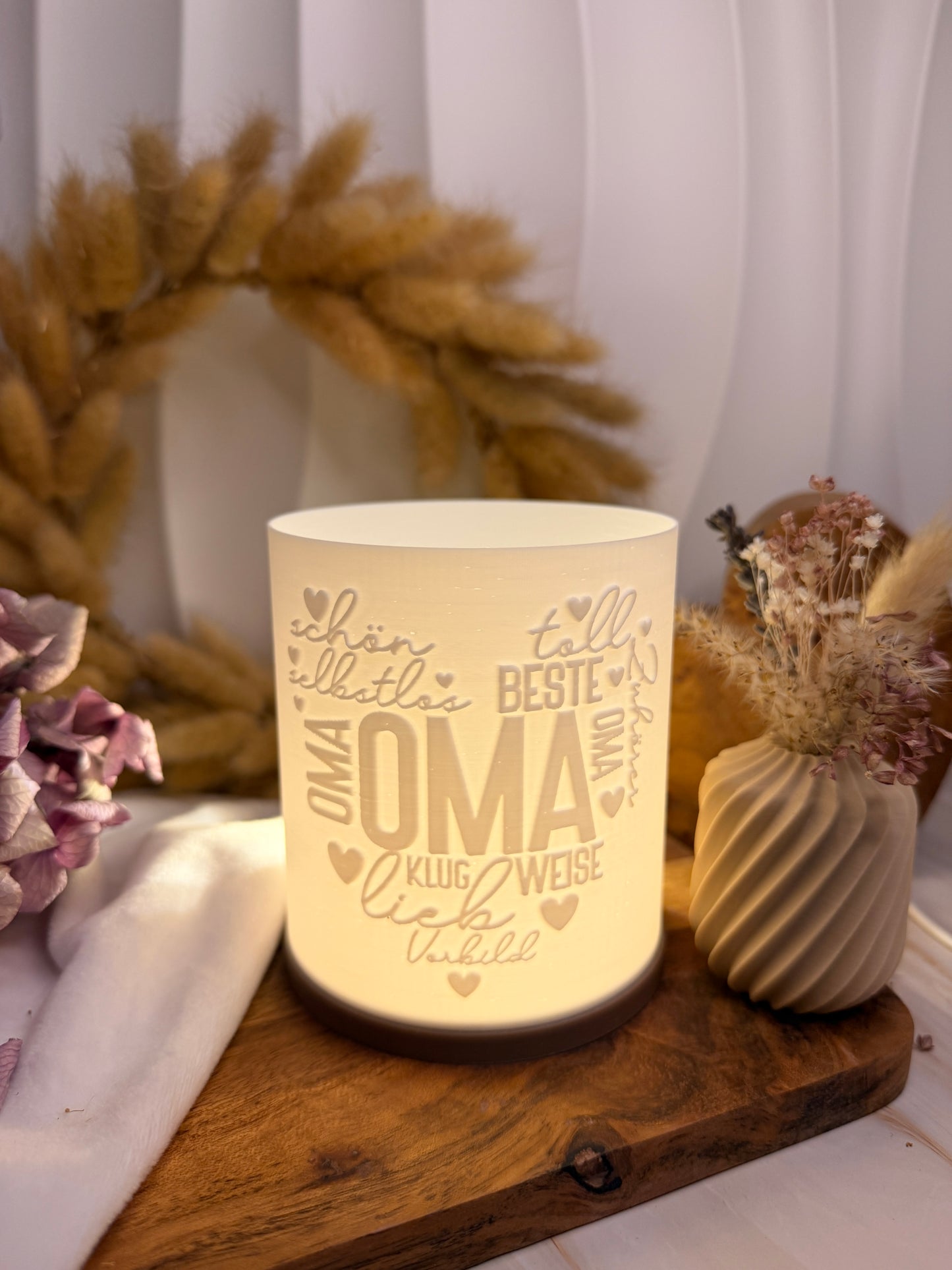 3D-Druckdatei - Windlicht - Herz Oma