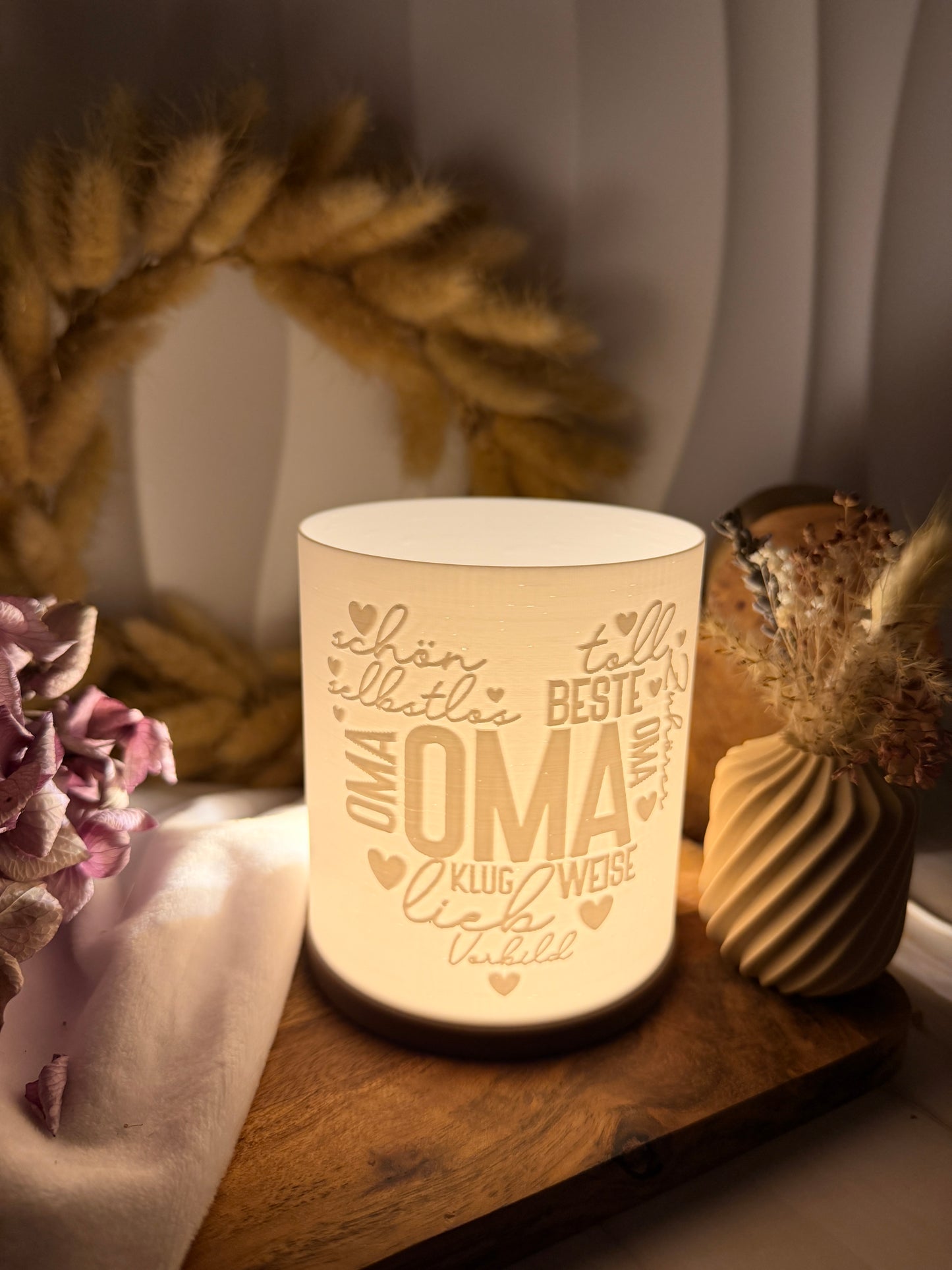 3D-Druckdatei - Windlicht - Herz Oma