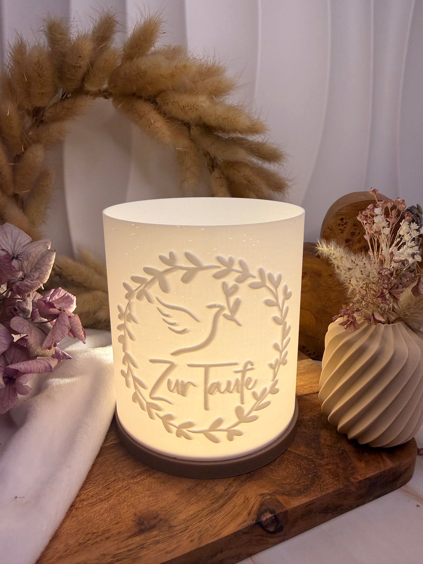 3D-Druckdatei - Windlicht - Taufe Taube
