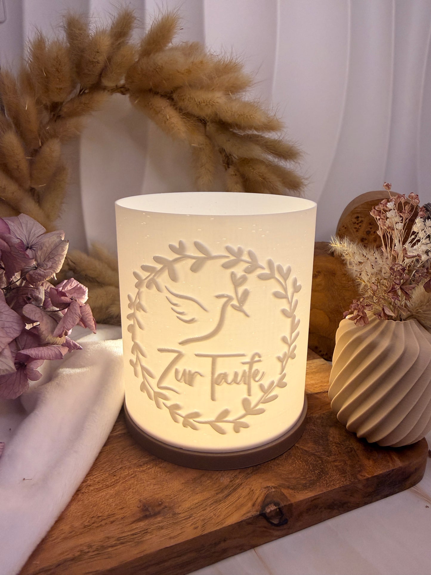 3D-Druckdatei - Windlicht - Taufe Taube