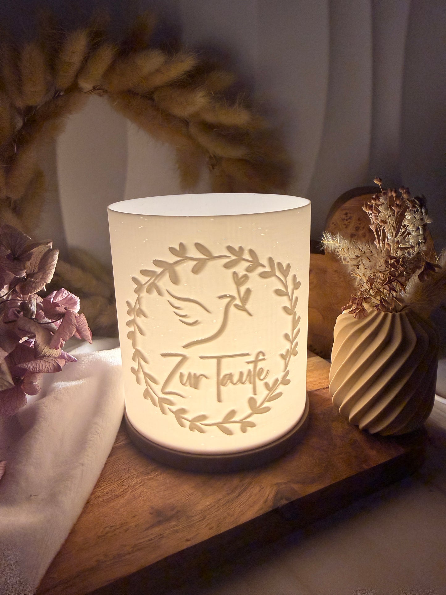 3D-Druckdatei - Windlicht - Taufe Taube