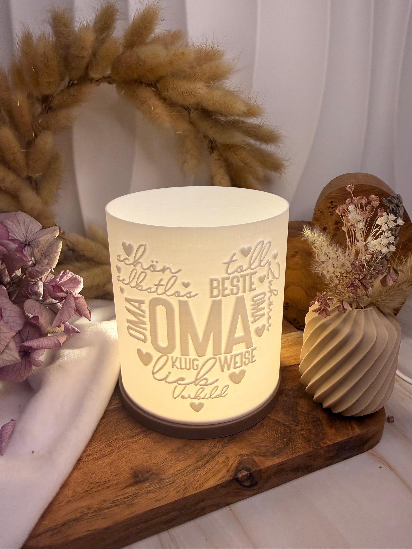3D-Druckdatei - Windlicht - Herz Oma