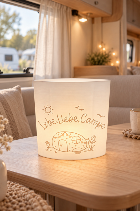 3D-Druckdatei  Windlicht "lebe liebe campe wowa"