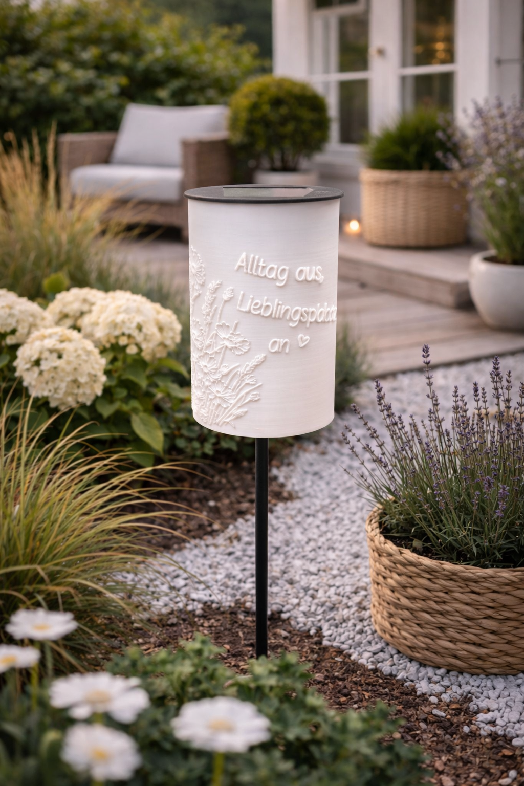 3D-Druckdatei - Windlicht - Alltag aus Lieblingsplatz an - STL + 3MF - Deko  Solarlampe - Garten - LED-Licht