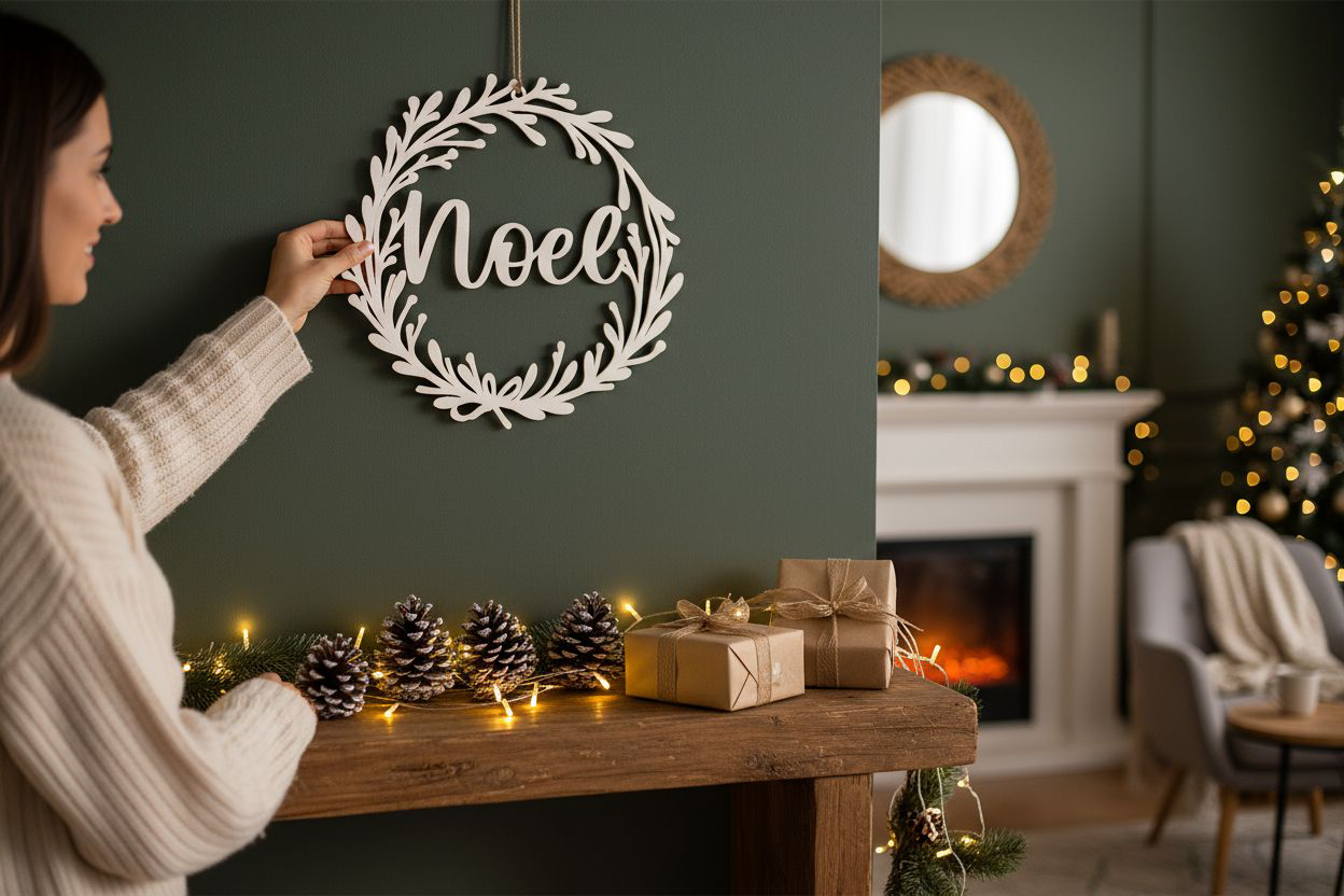 3D-Druckdatei STL + 3MF Türkranz - Noel - Fensterkranz