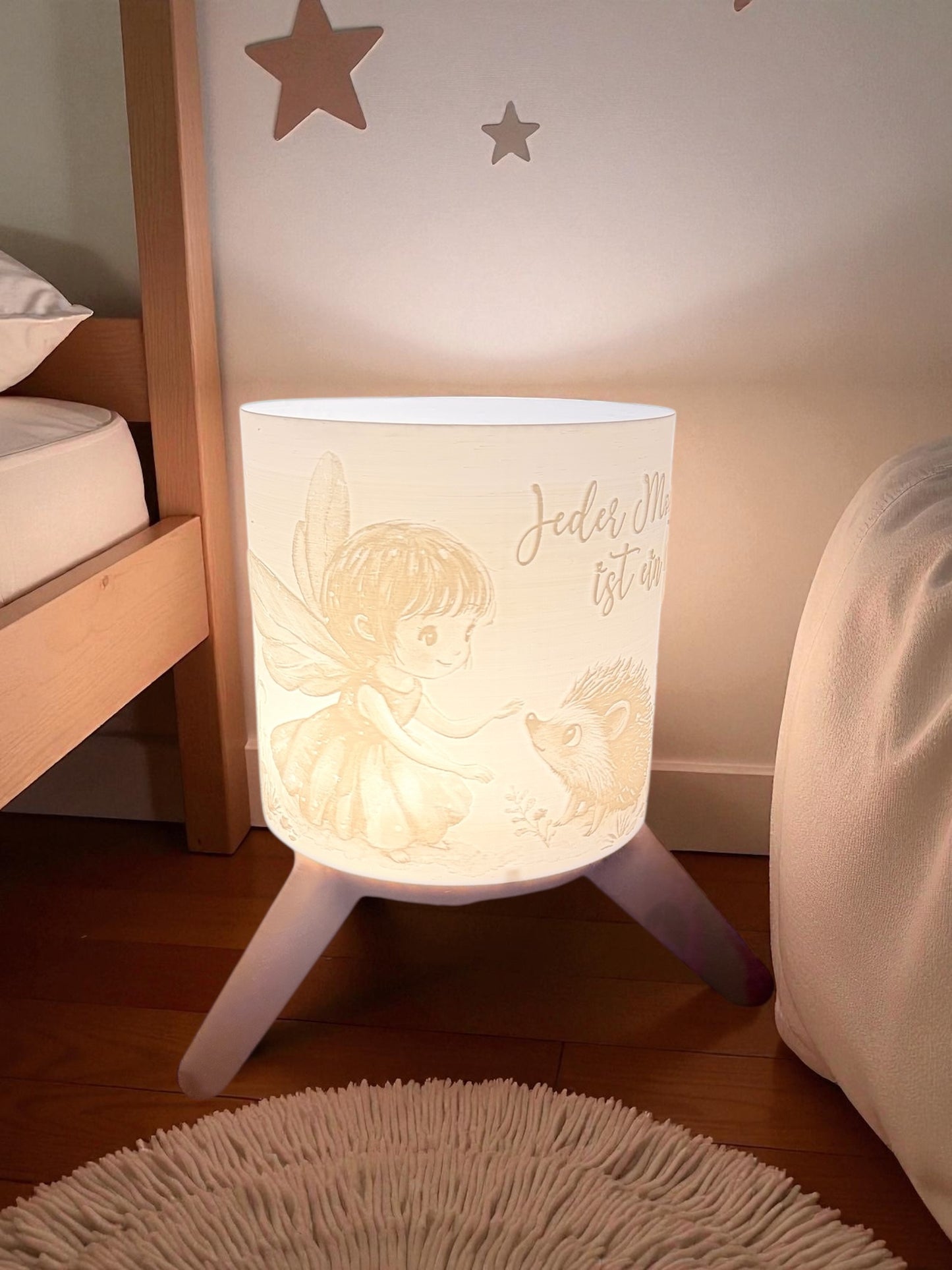 3D-Druckdatei - Nachtlicht - für LED Lampenfassung mit Sockel - Fee und Igel