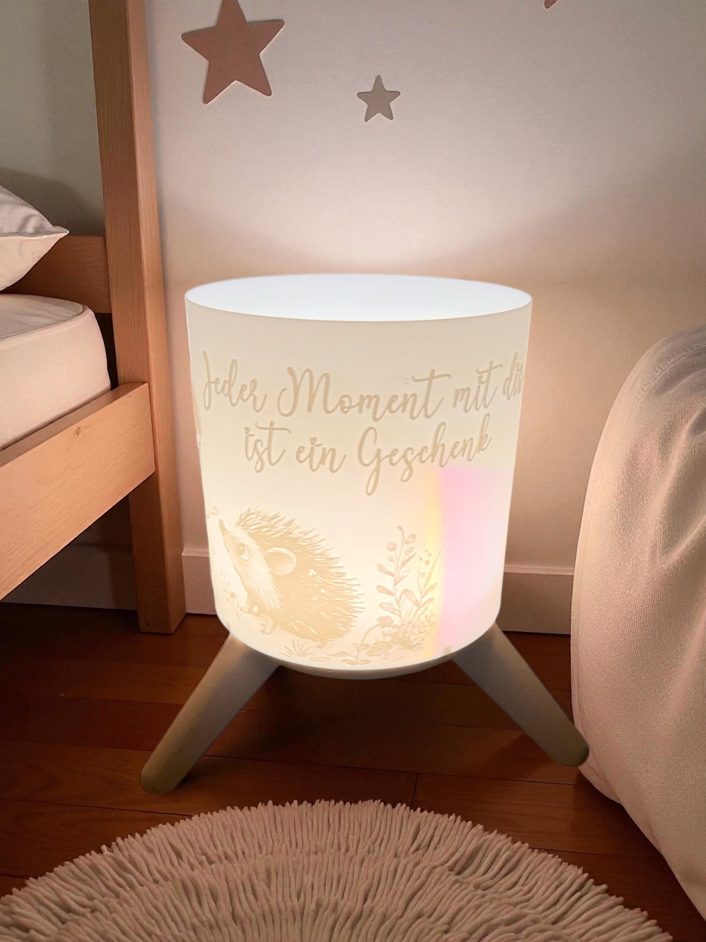 3D-Druckdatei - Nachtlicht - für LED Lampenfassung mit Sockel - Fee und Igel