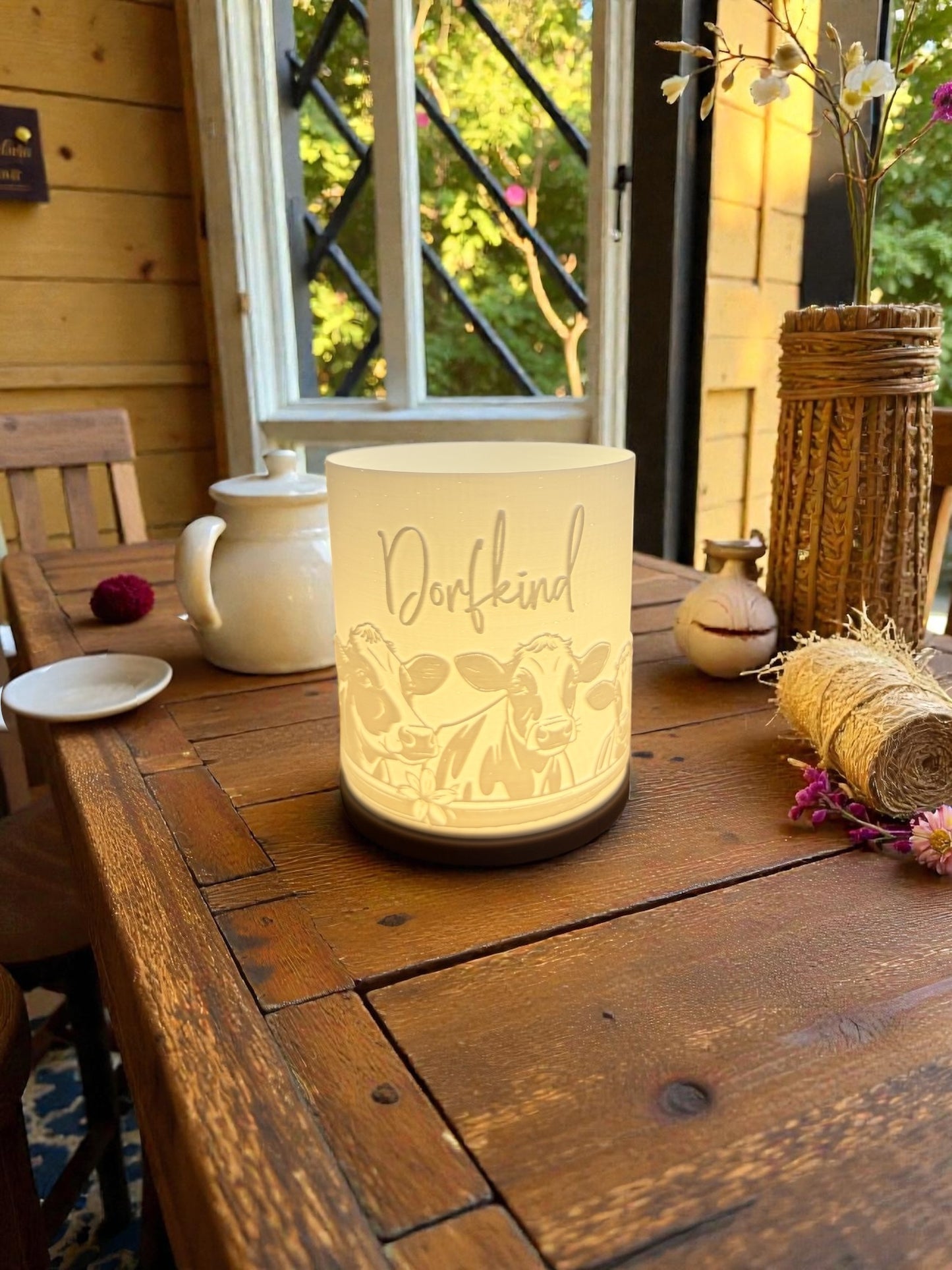 3D-Druckdatei - Windlicht - Dorfkind Kühe