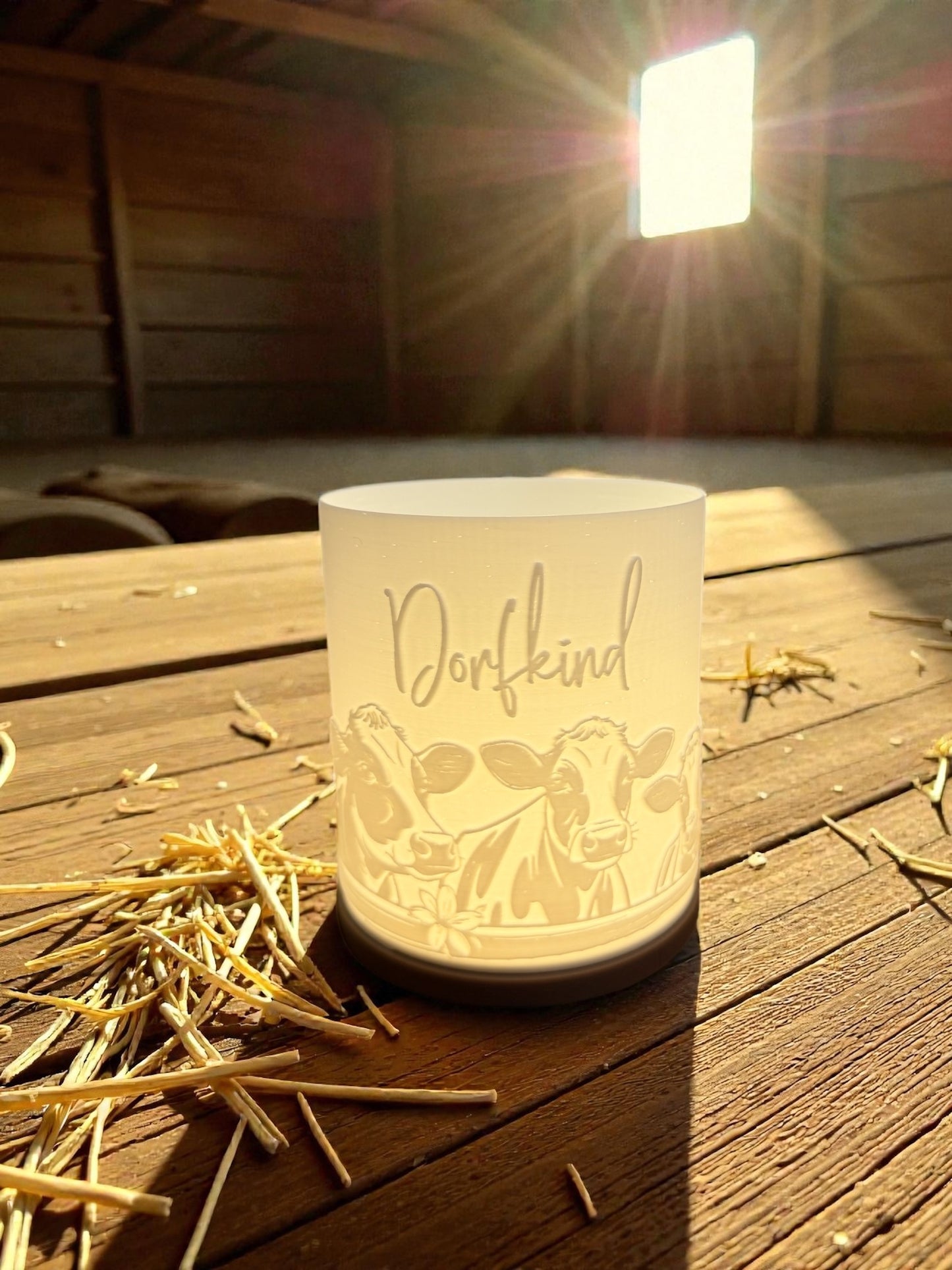3D-Druckdatei - Windlicht - Dorfkind Kühe