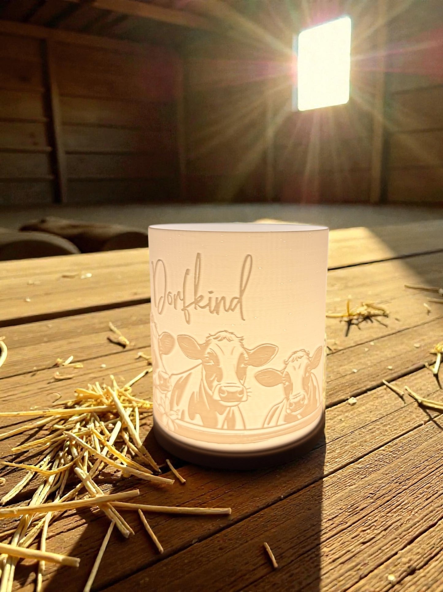 3D-Druckdatei - Windlicht - Dorfkind Kühe
